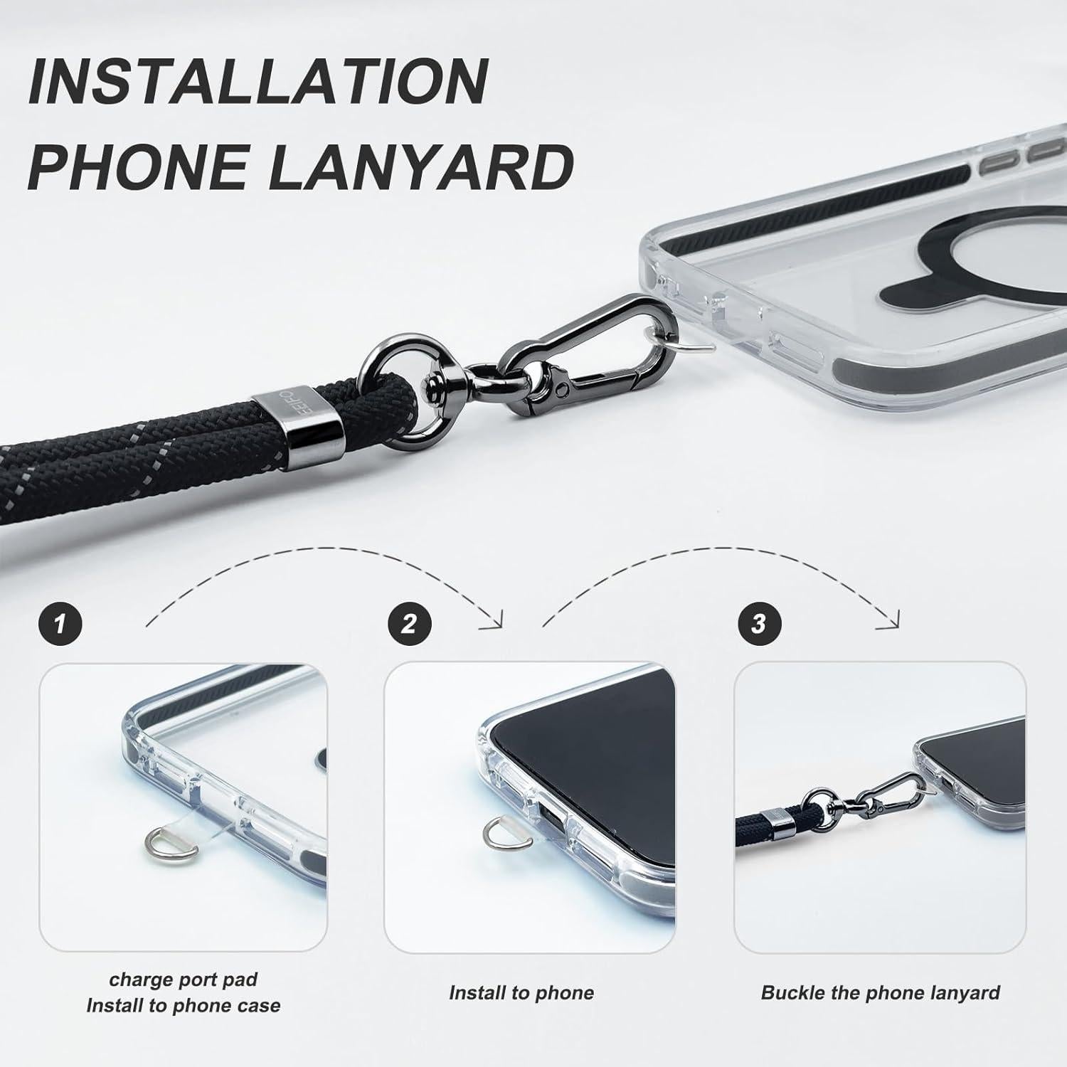 Correa para Teléfono Clip and Go con Bolsa Negra Ajustable