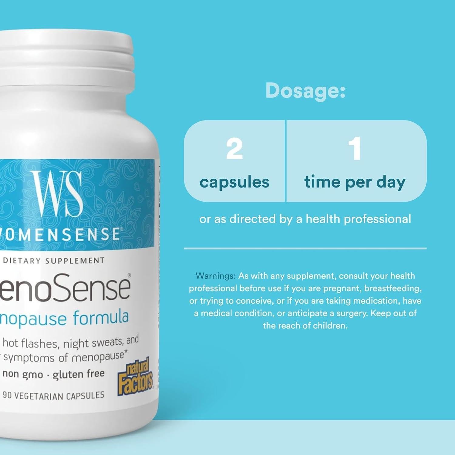 Natural Factors MenoSense 90 Veg-Cápsulas para Menopausia