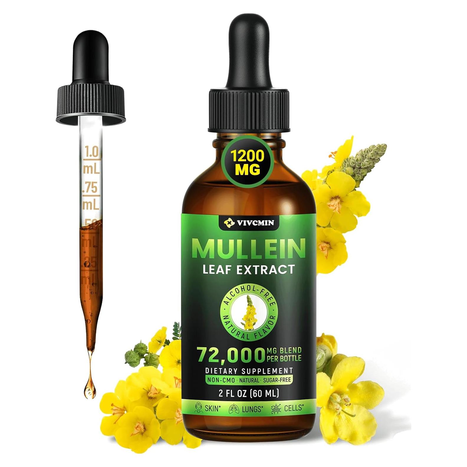 Gotas de Mullein vivcmin 60 ml - Suplemento Herbal Respiratorio