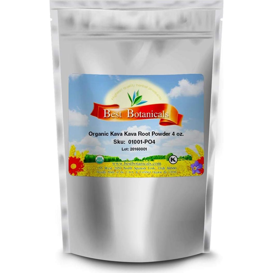 Polvo de Raíz de Kava Kava 113.4 g Mejores Botánicos