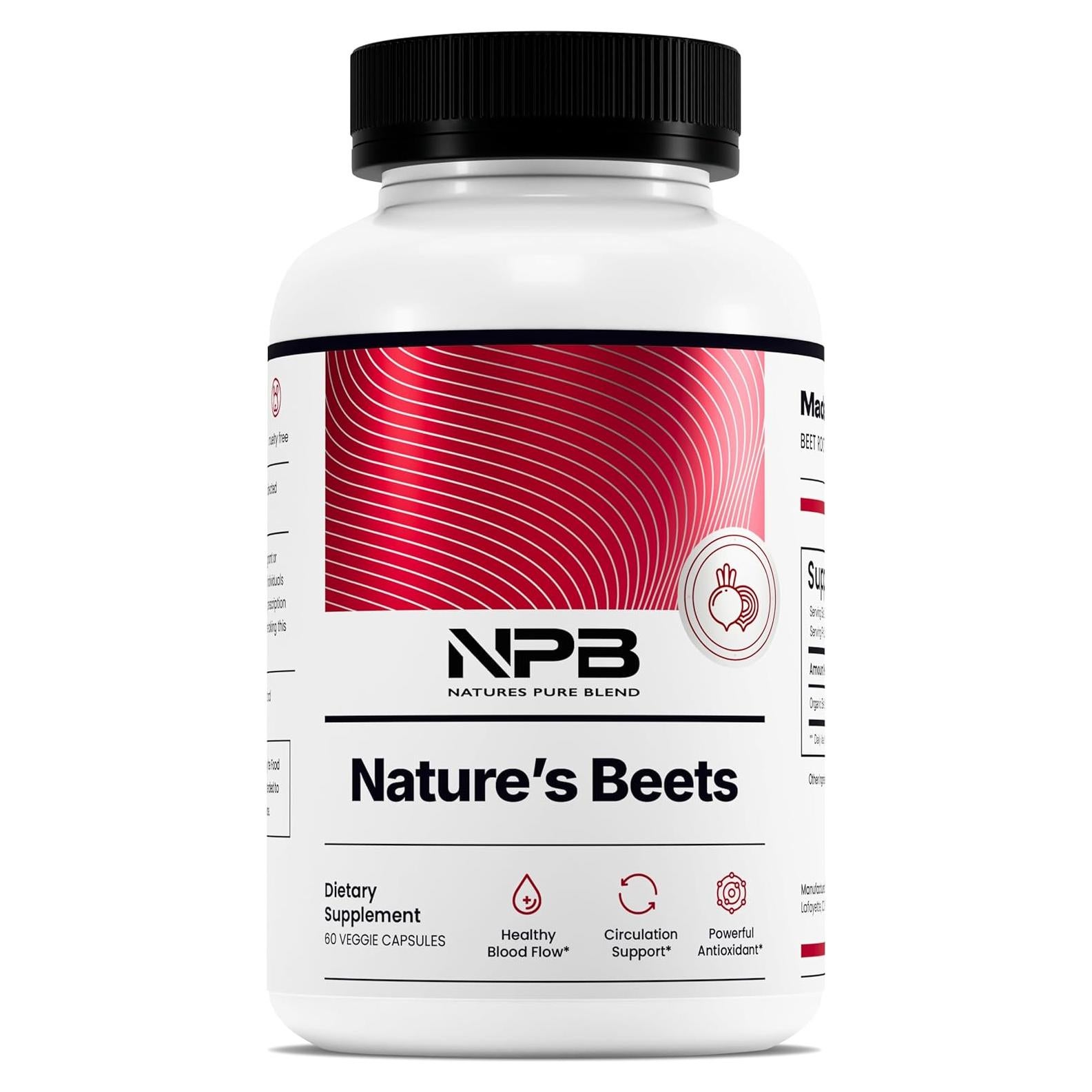 Cápsulas de Remolacha Orgánica Nature's Pure Blend - 60 Unidades