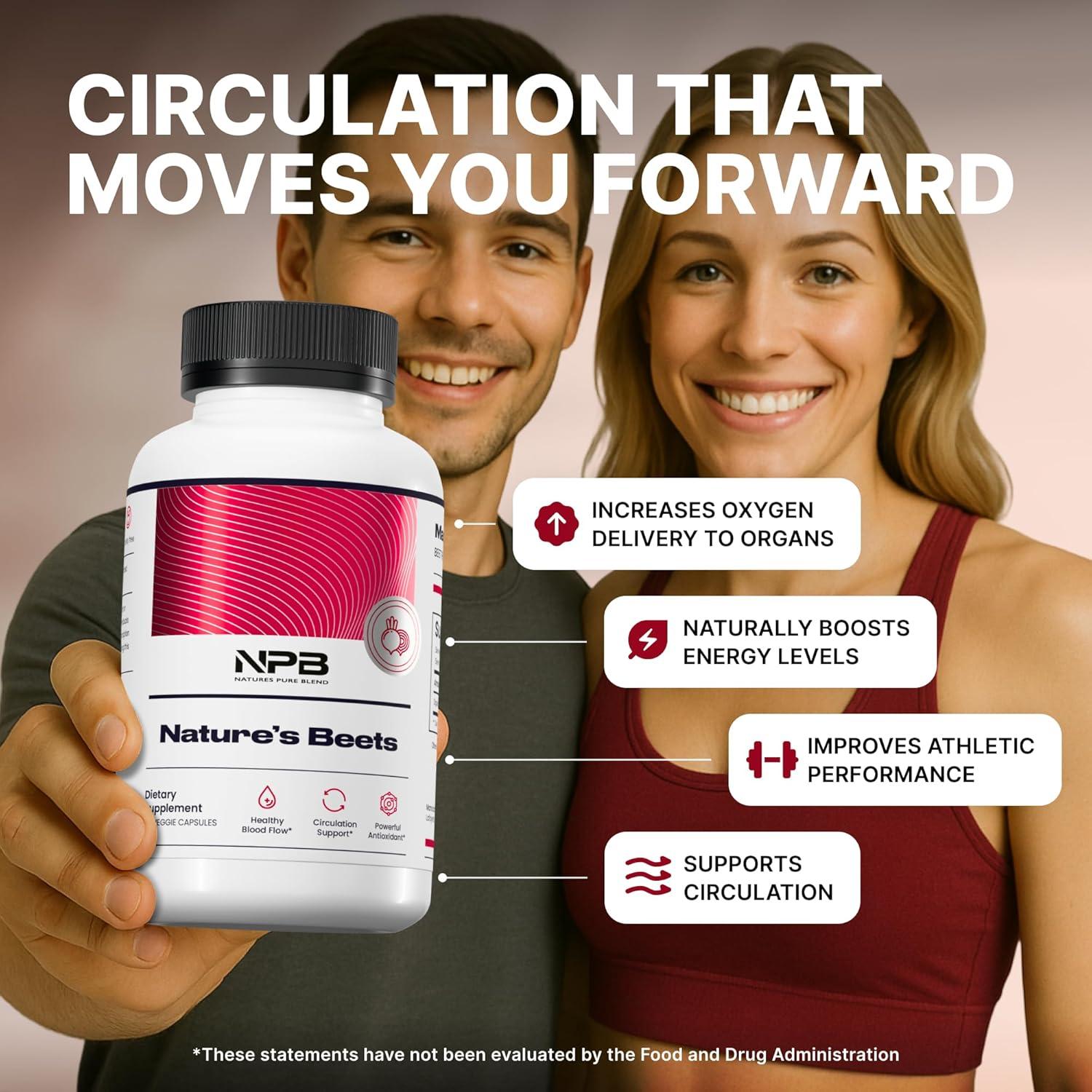 Cápsulas de Remolacha Orgánica Nature's Pure Blend - 60 Unidades