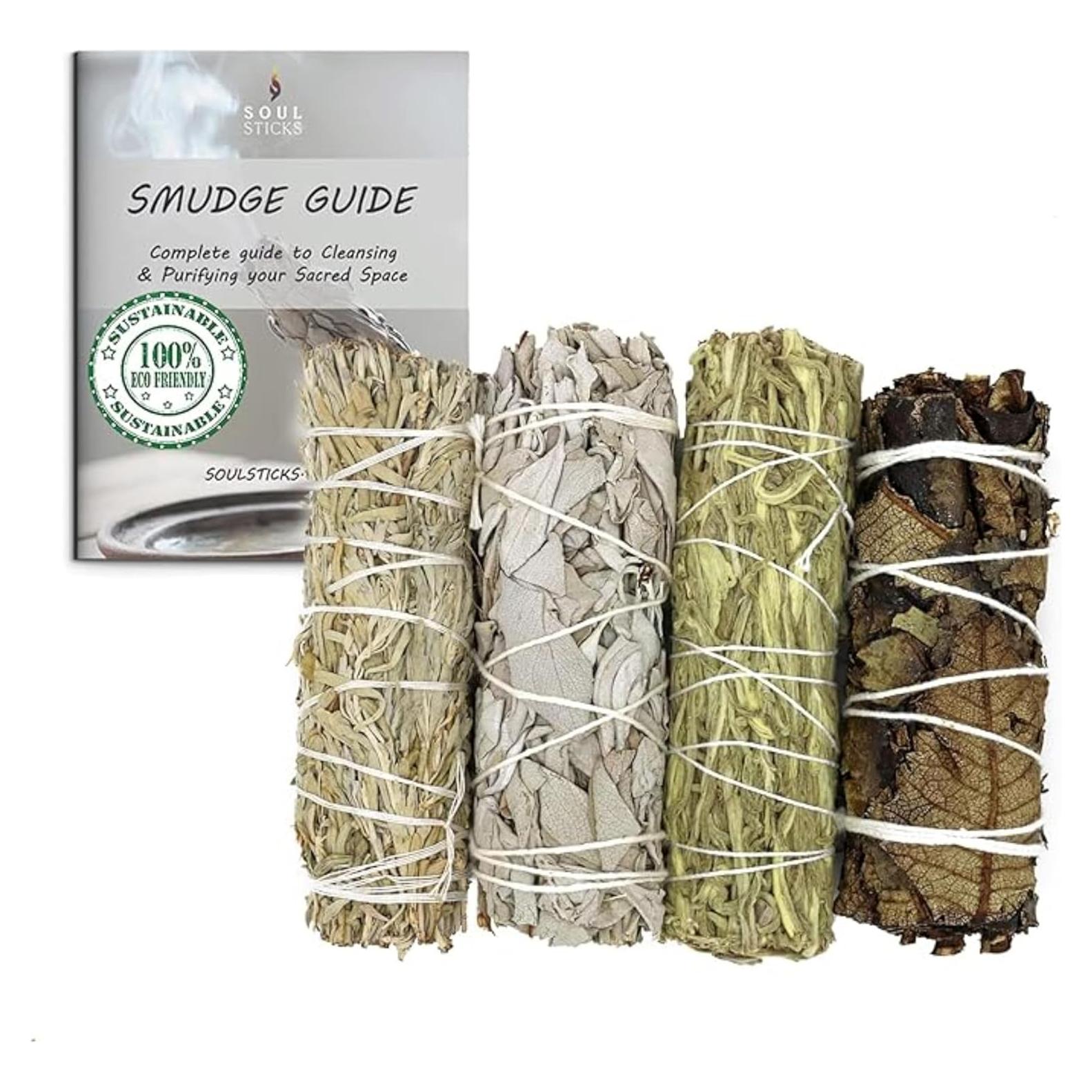 Juego de Palos de Salvia Soul Sticks - 4 Variedades para Smudging
