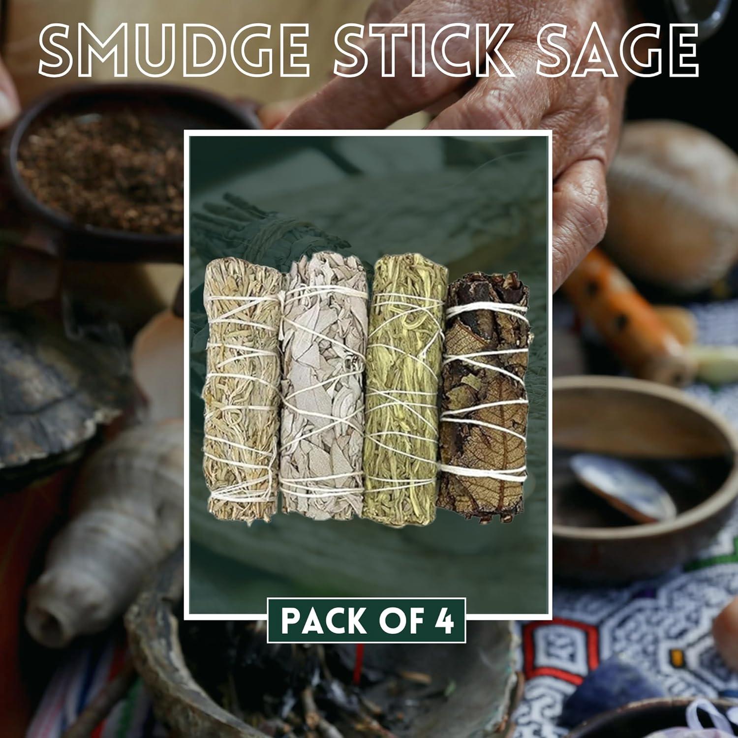 Juego de Palos de Salvia Soul Sticks - 4 Variedades para Smudging