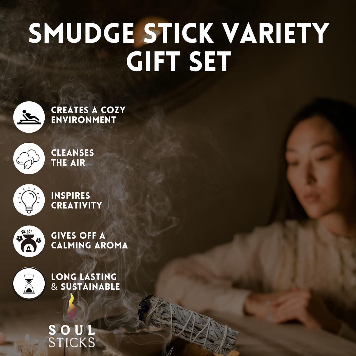 Juego de Palos de Salvia Soul Sticks - 4 Variedades para Smudging