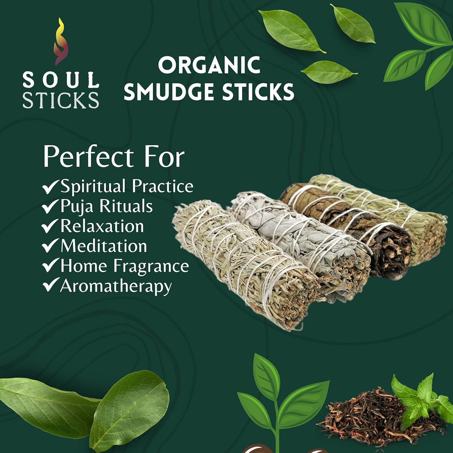 Juego de Palos de Salvia Soul Sticks - 4 Variedades para Smudging