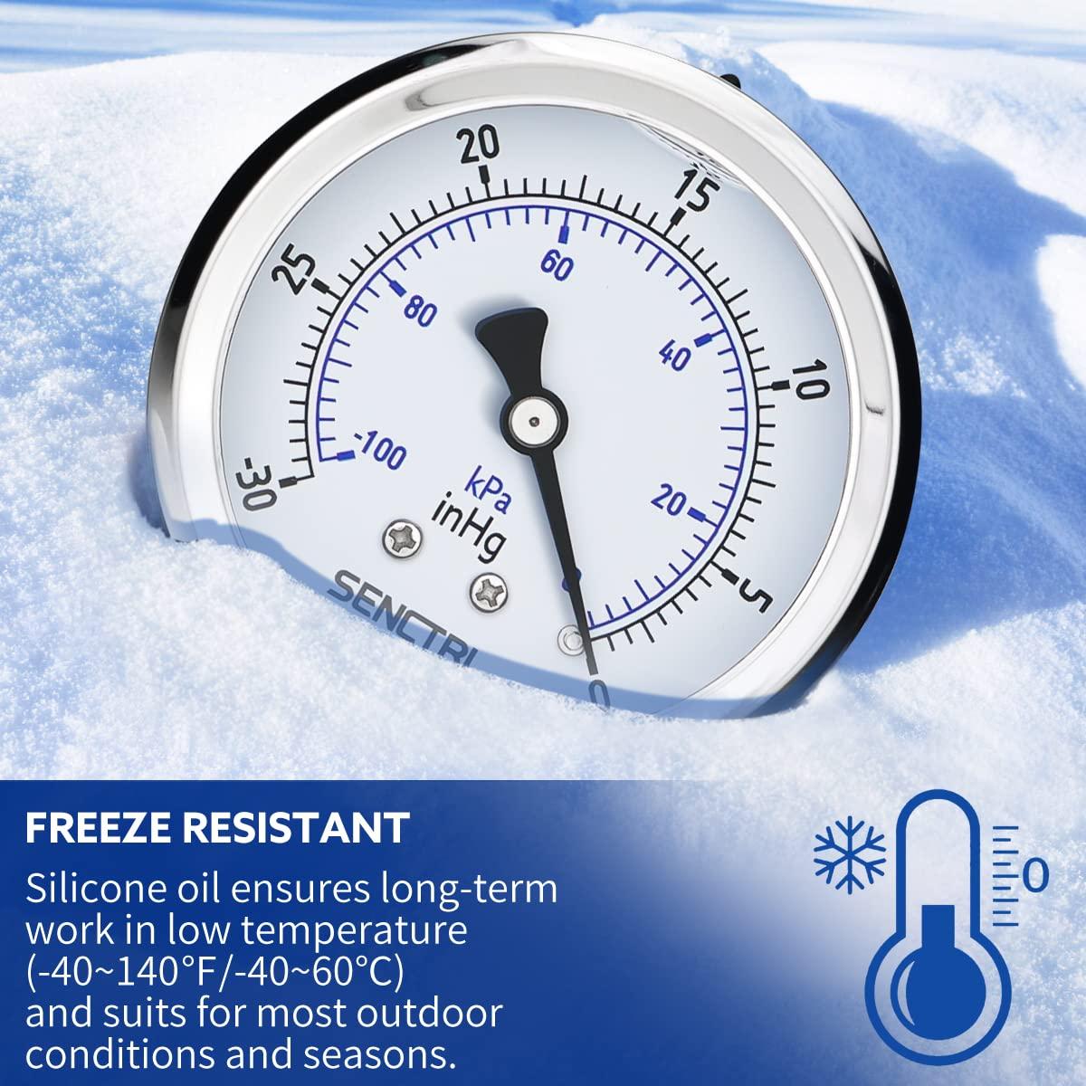 Manómetro de Baja Presión SENCTRL 2.5" Aceite Silicona 0-100 kPa