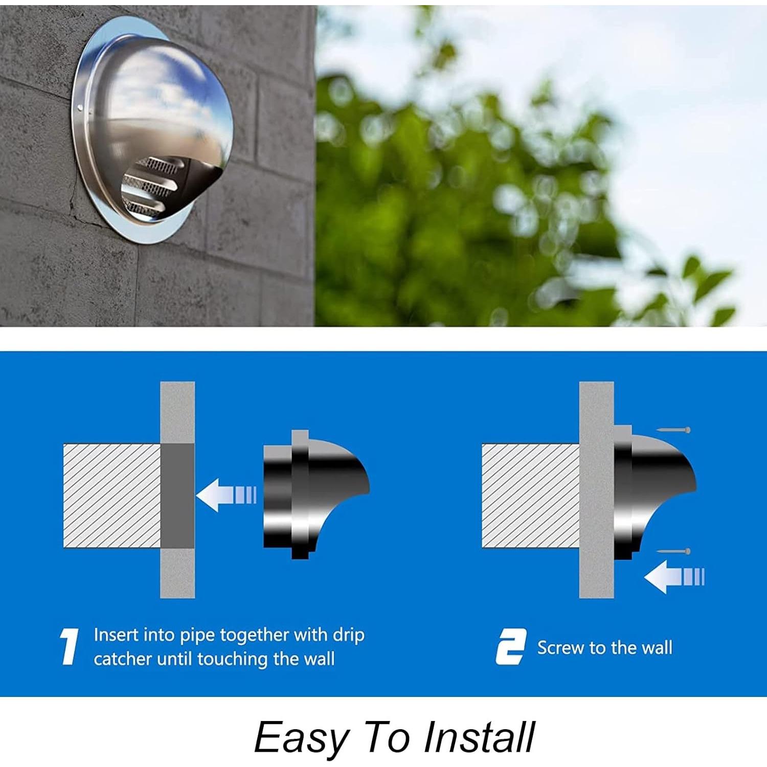 Campana de Ventilación Redonda Acero Inoxidable 50mm