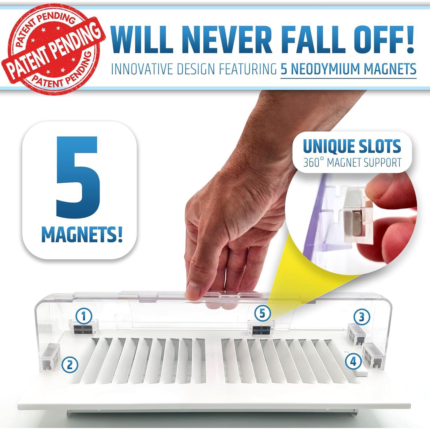 Deflector de Aire Magnético HMmagnets Ajustable 23.4-40.6 cm - Paquete de 2