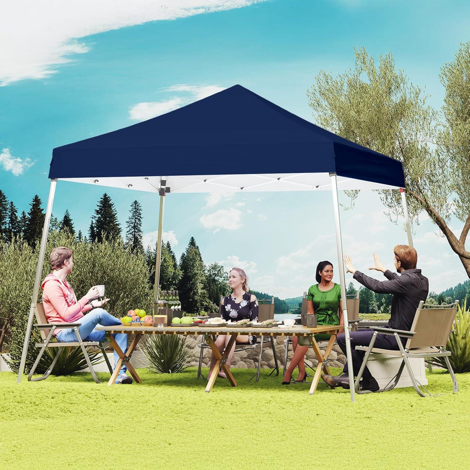 Carpa Plegable PHONWHON 2.44x2.44m Azul Marino Impermeable