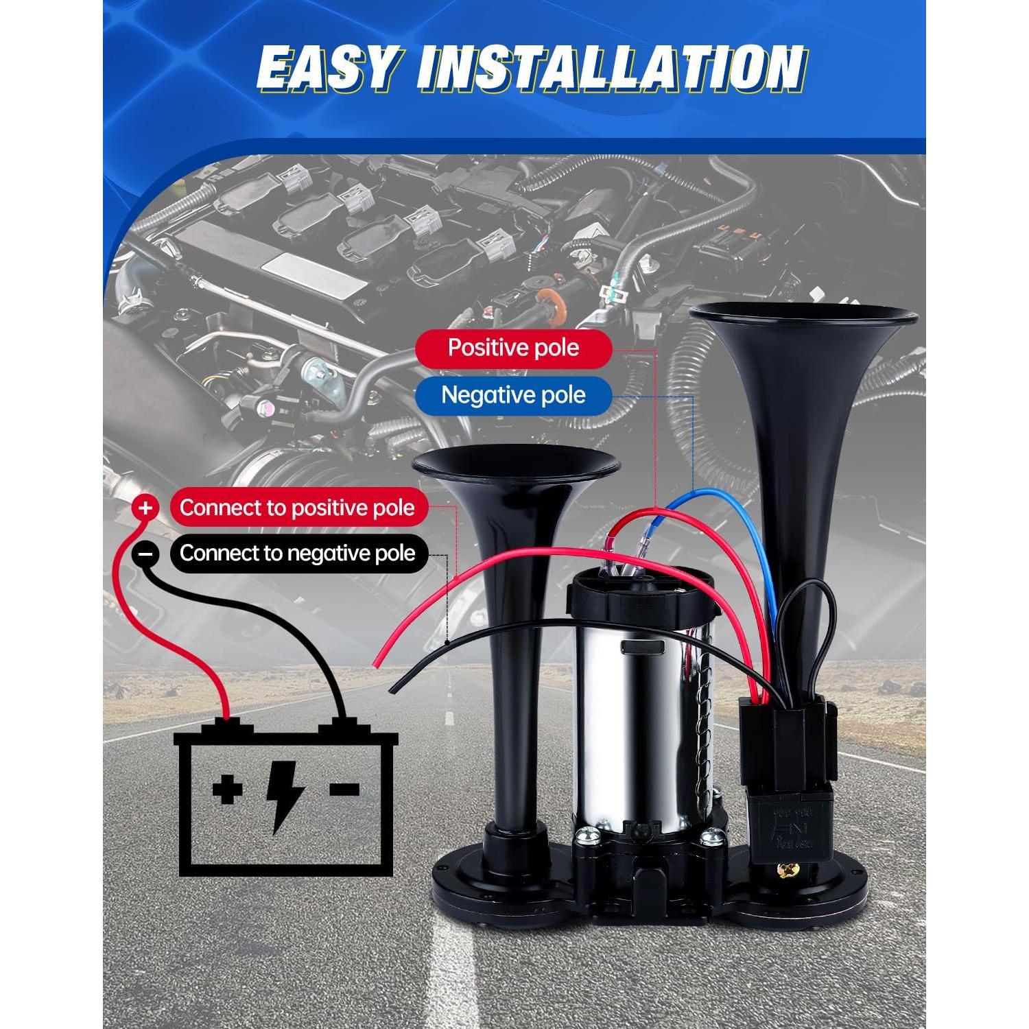 Kit de bocina de aire Animgrth LB-30 600DB para vehículos 12V