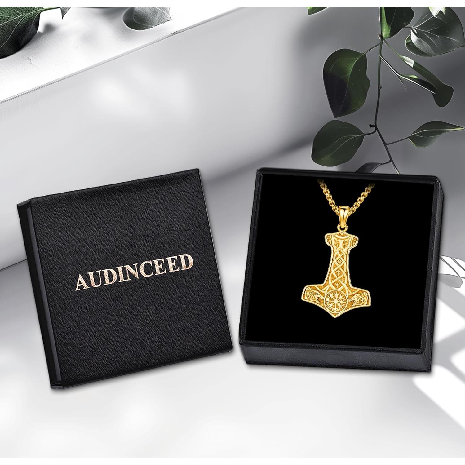 Collar Martillo de Thor de Plata Esterlina 925 con Cadena 55.88 cm