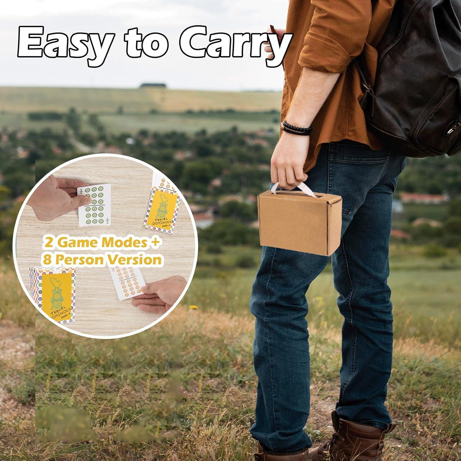 Juego de Dominó de Viaje Extguds, Mini 105 Cartas + Accesorios