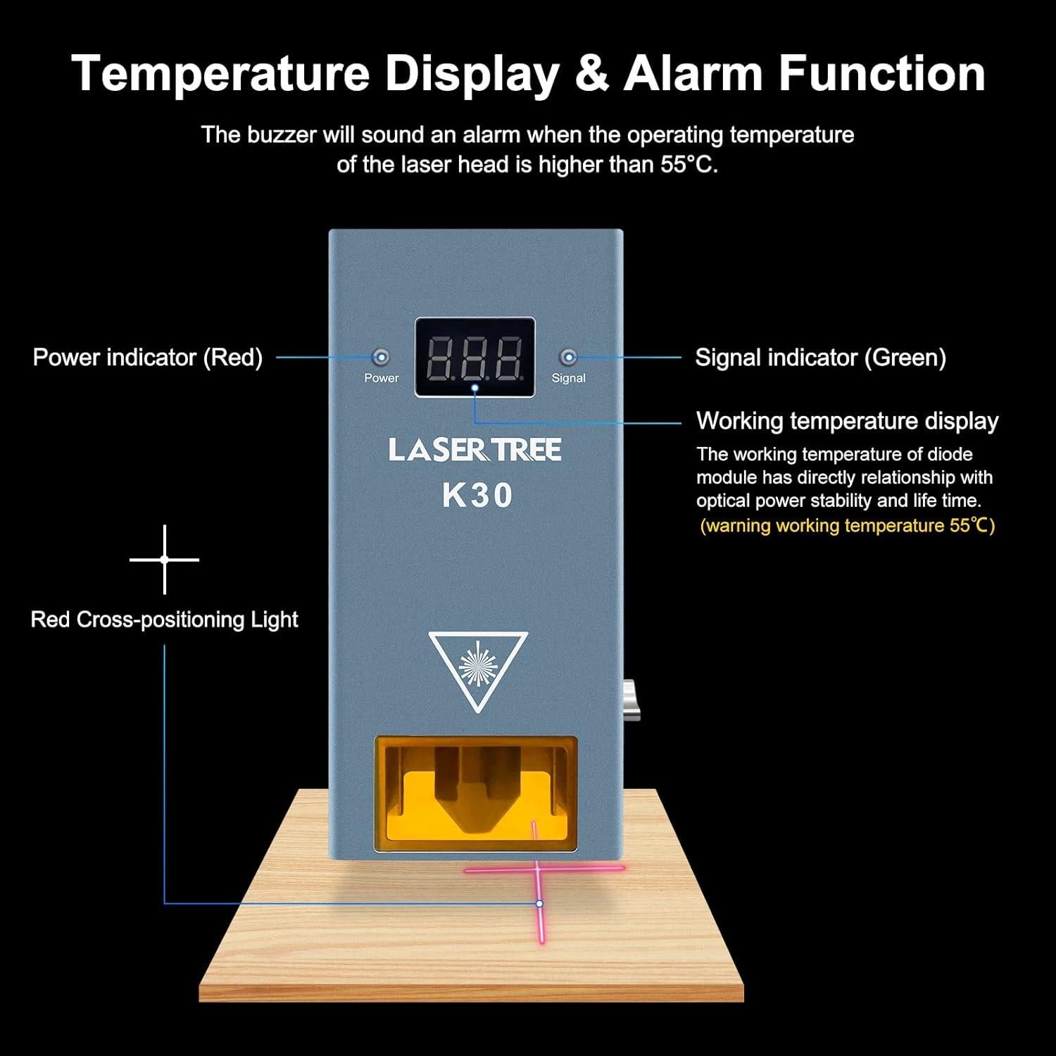 Módulo Láser LASER TREE K30 30000mW Cortador y Grabador