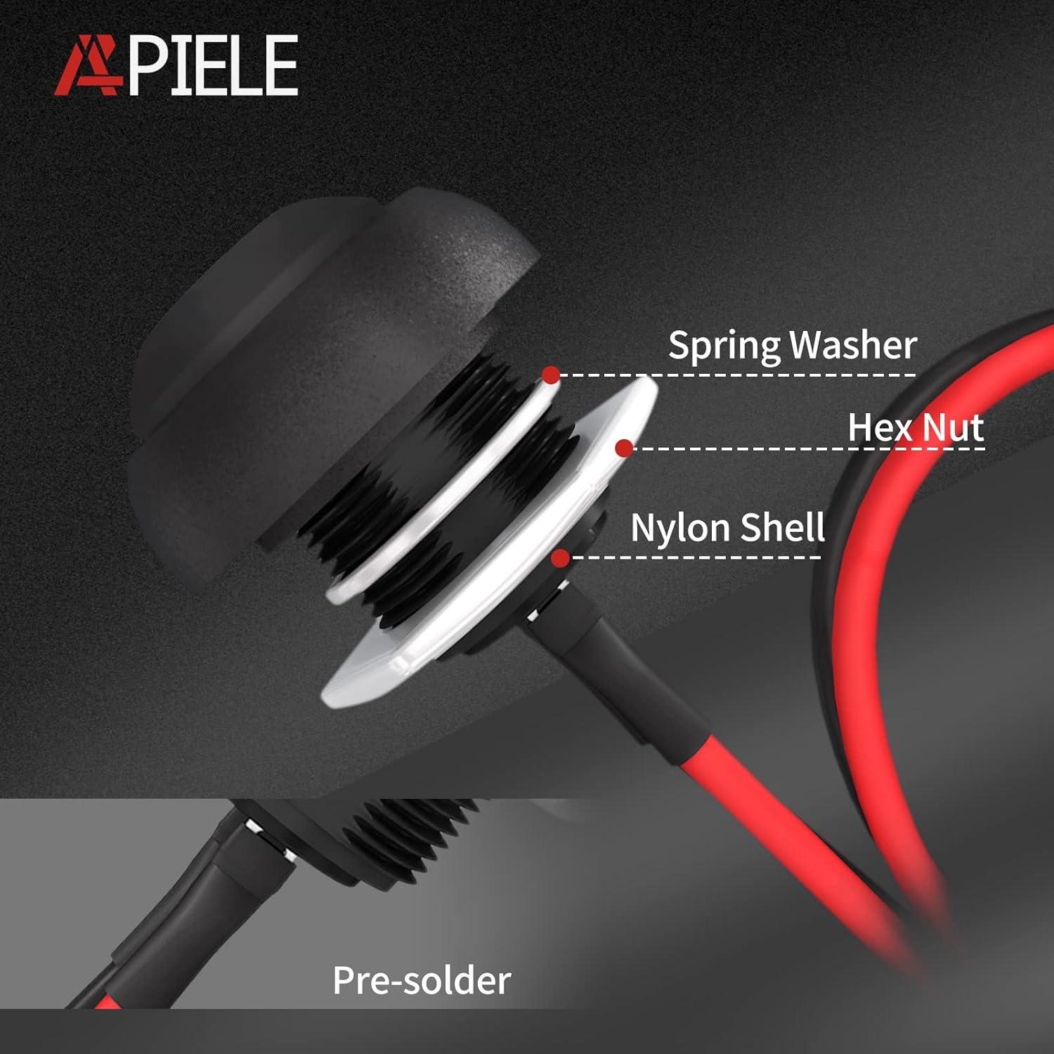 Interruptor Pulsador Momentáneo APIELE 12mm 6 Pcs Negro