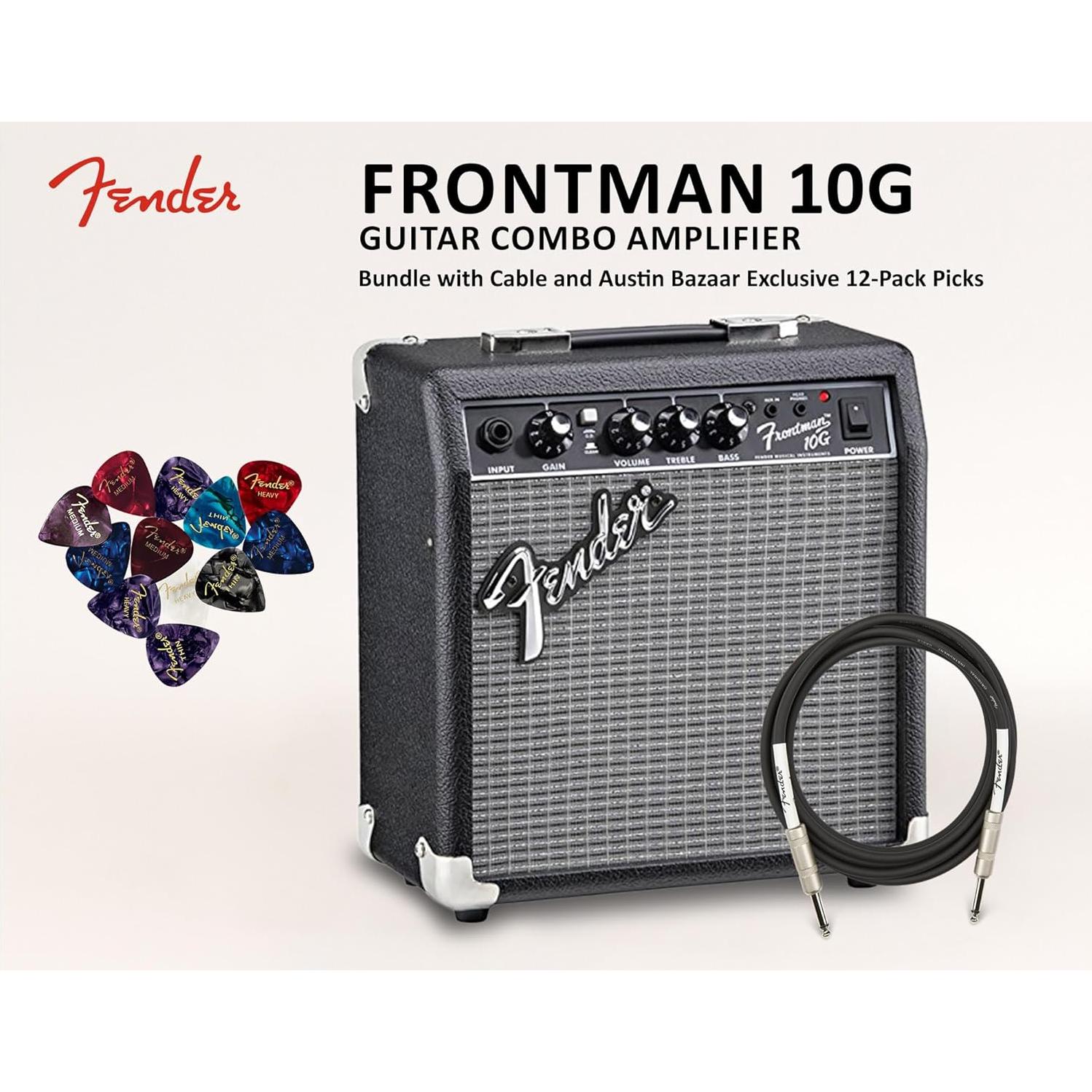 Amplificador de guitarra Fender Frontman 10G 10W negro con cable