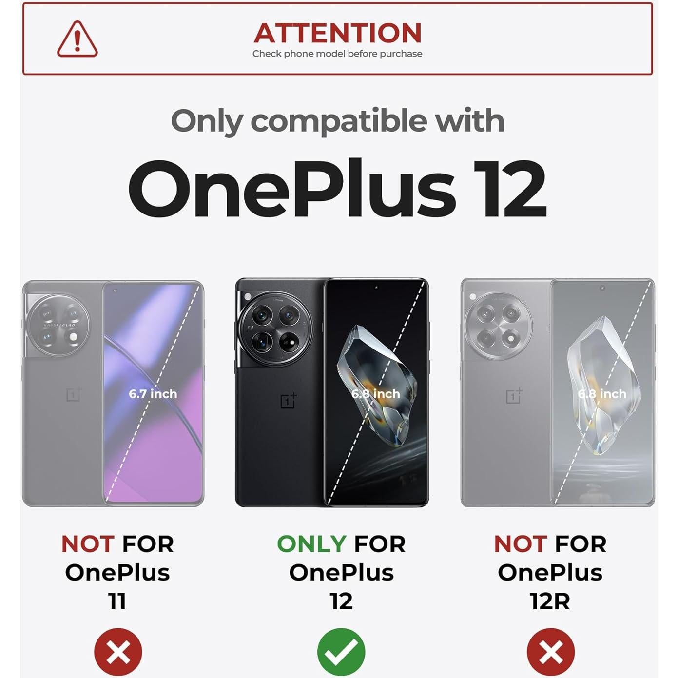 Funda Dexnor para OnePlus 12 5G - Protección Militar, Soporte y 2 Marcos