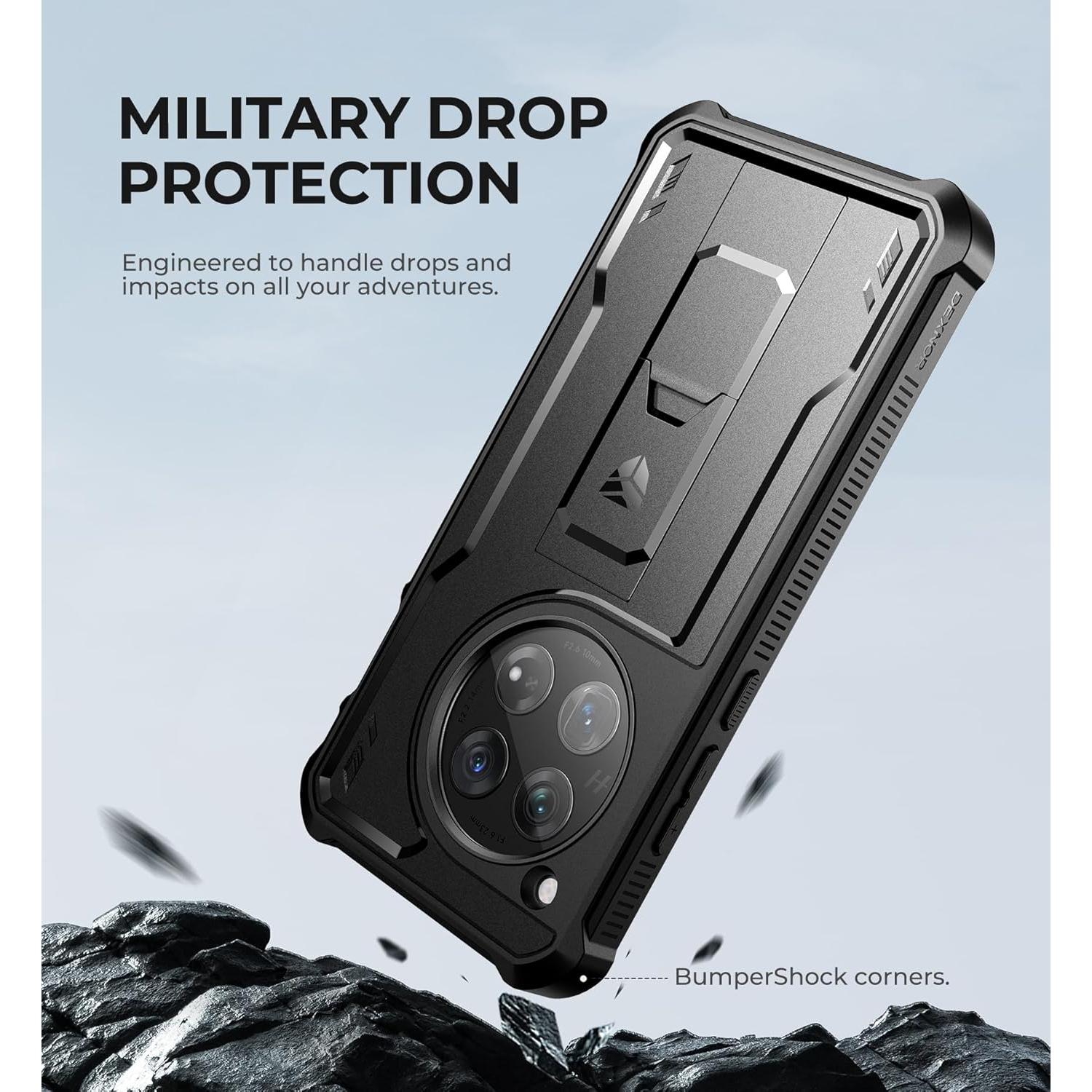 Funda Dexnor para OnePlus 12 5G - Protección Militar, Soporte y 2 Marcos