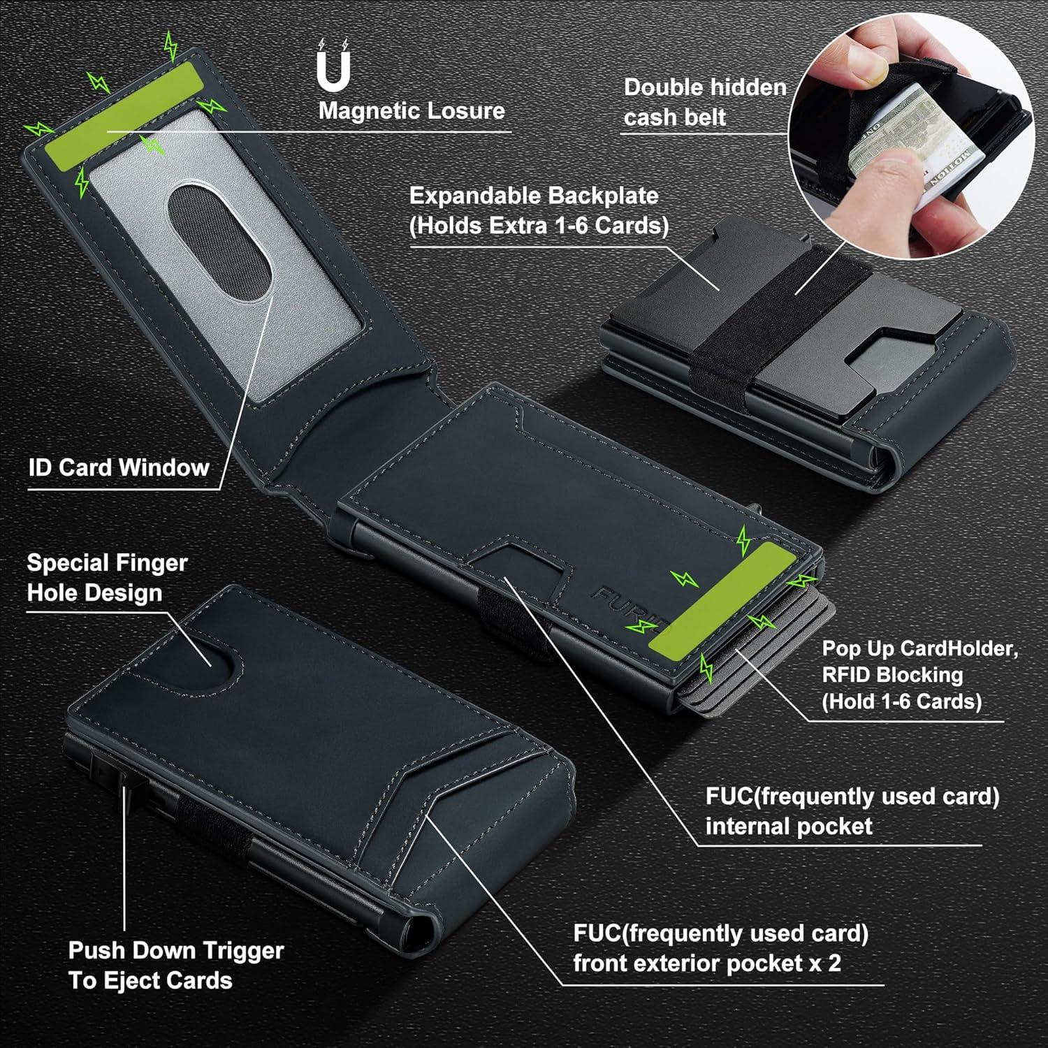 Cartera Inteligente Furid Minimalista para Hombres - Bloqueo RFID