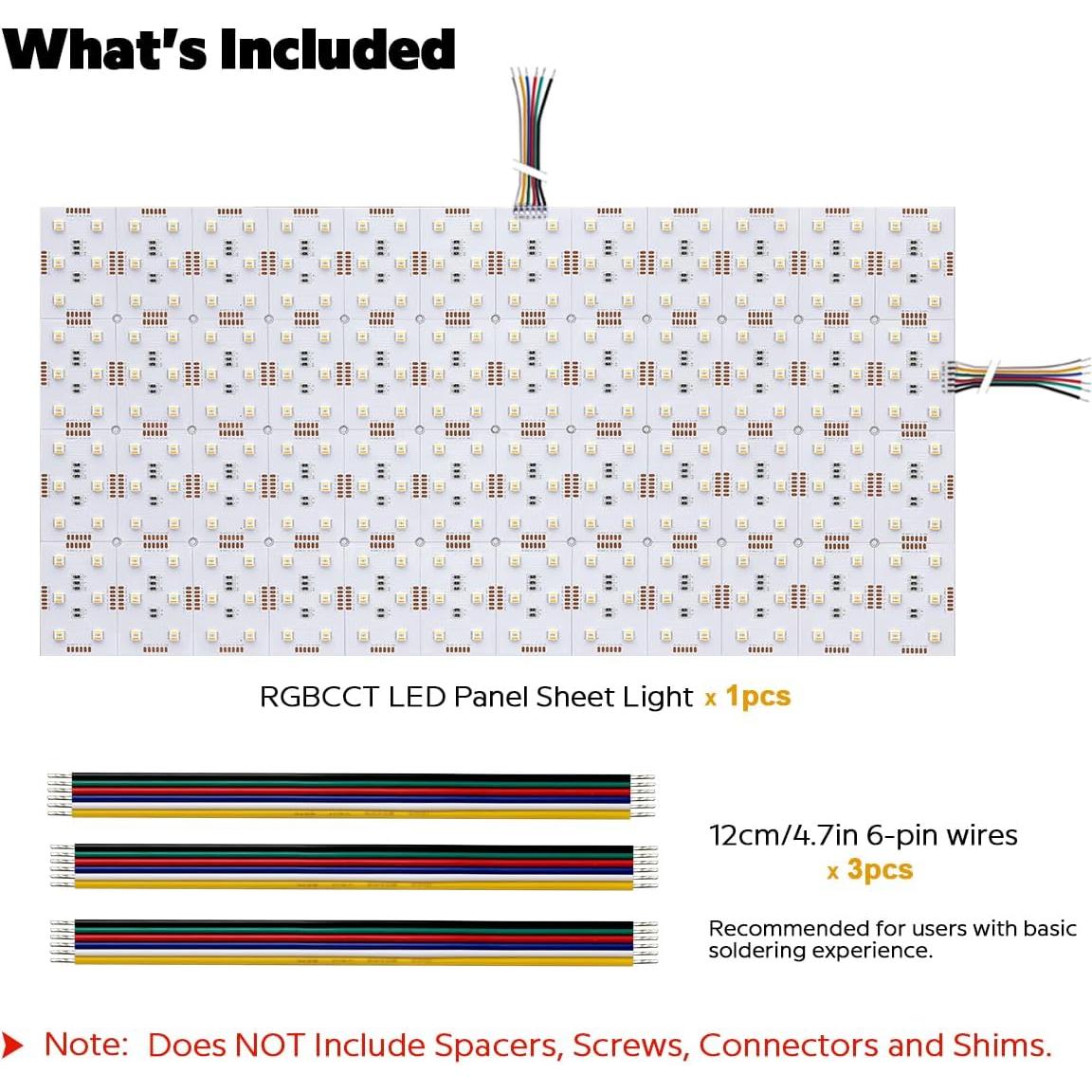 Hoja LED Flexible RGBCCT 24V 60W 19x9.5" Ultra Delgado