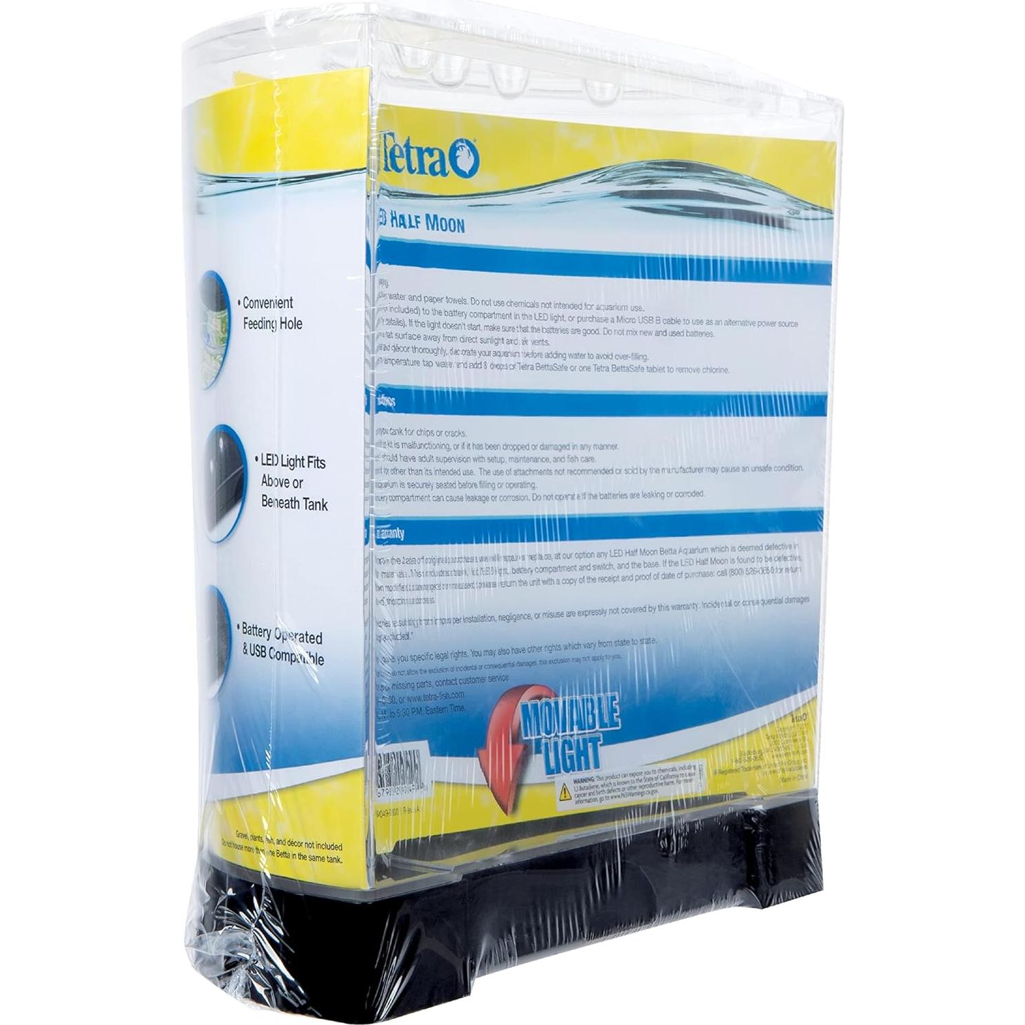 Acuario Tetra LED Media Luna 4.16L para Betta y Peces de Oro