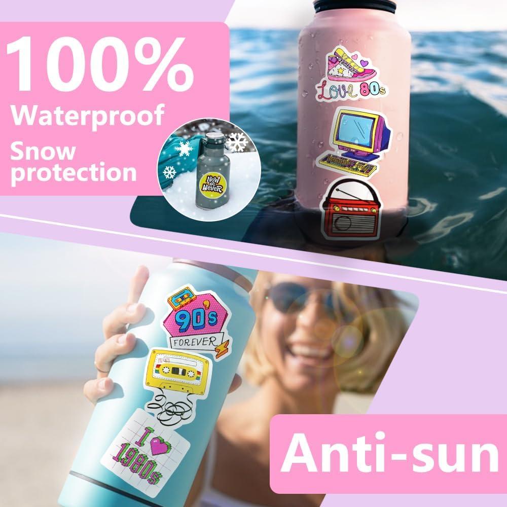 Stickers Retro DETICKERS 70 PCS Impermeables 80s 90s