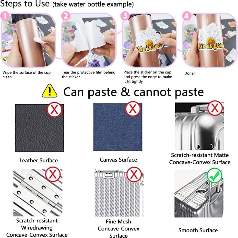 Stickers Retro DETICKERS 70 PCS Impermeables 80s 90s