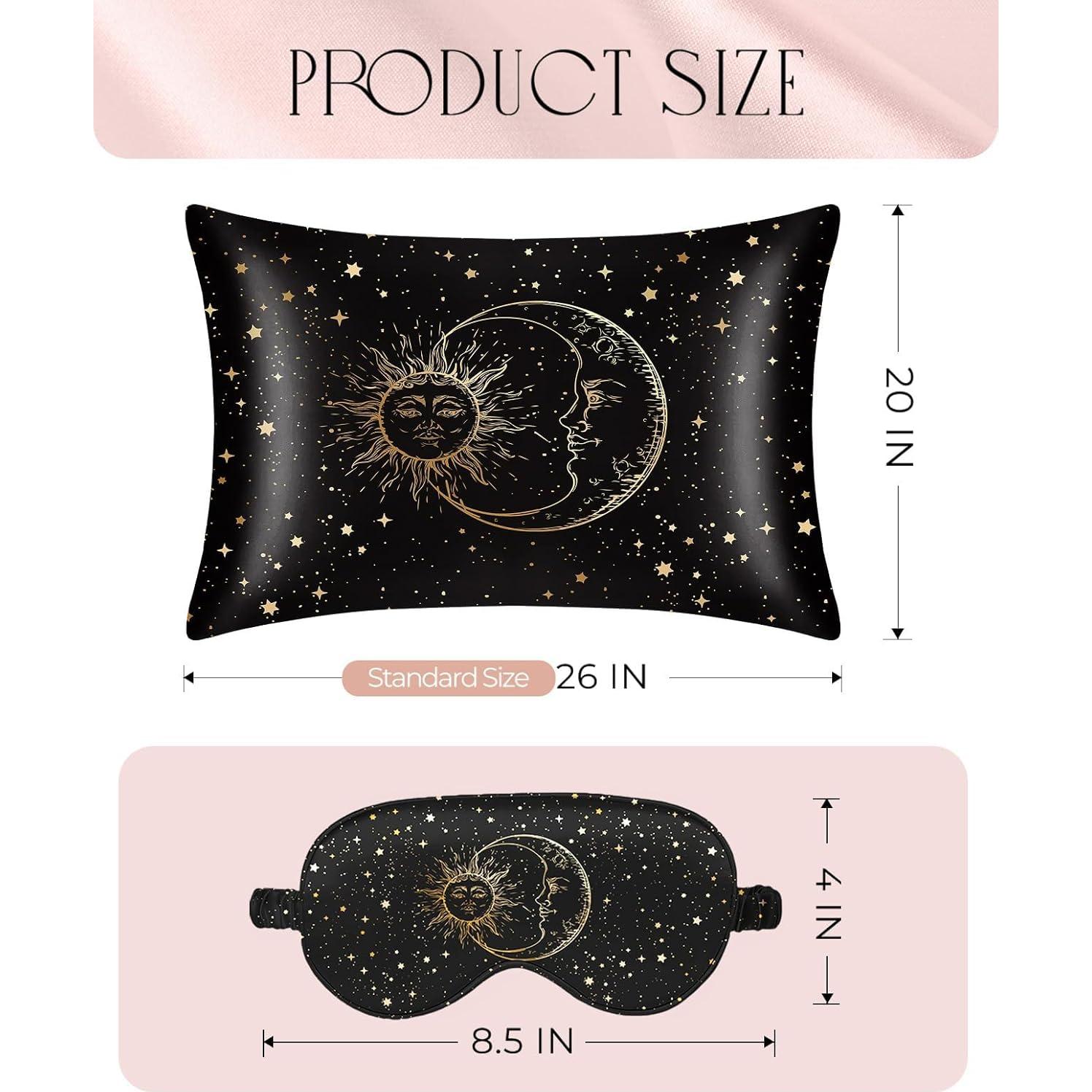 Funda de Almohada de Seda Miss Adola Estándar 66x51cm Negro