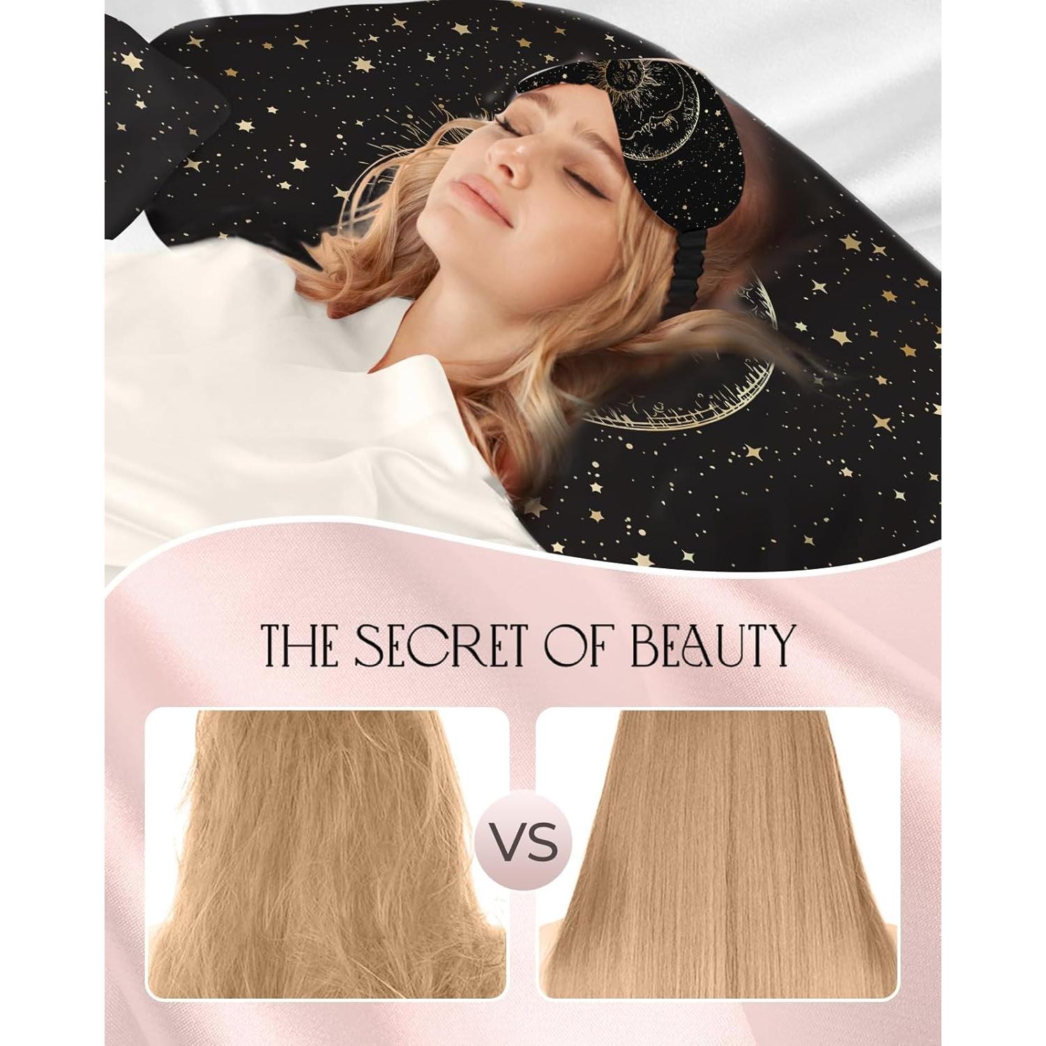 Funda de Almohada de Seda Miss Adola Estándar 66x51cm Negro