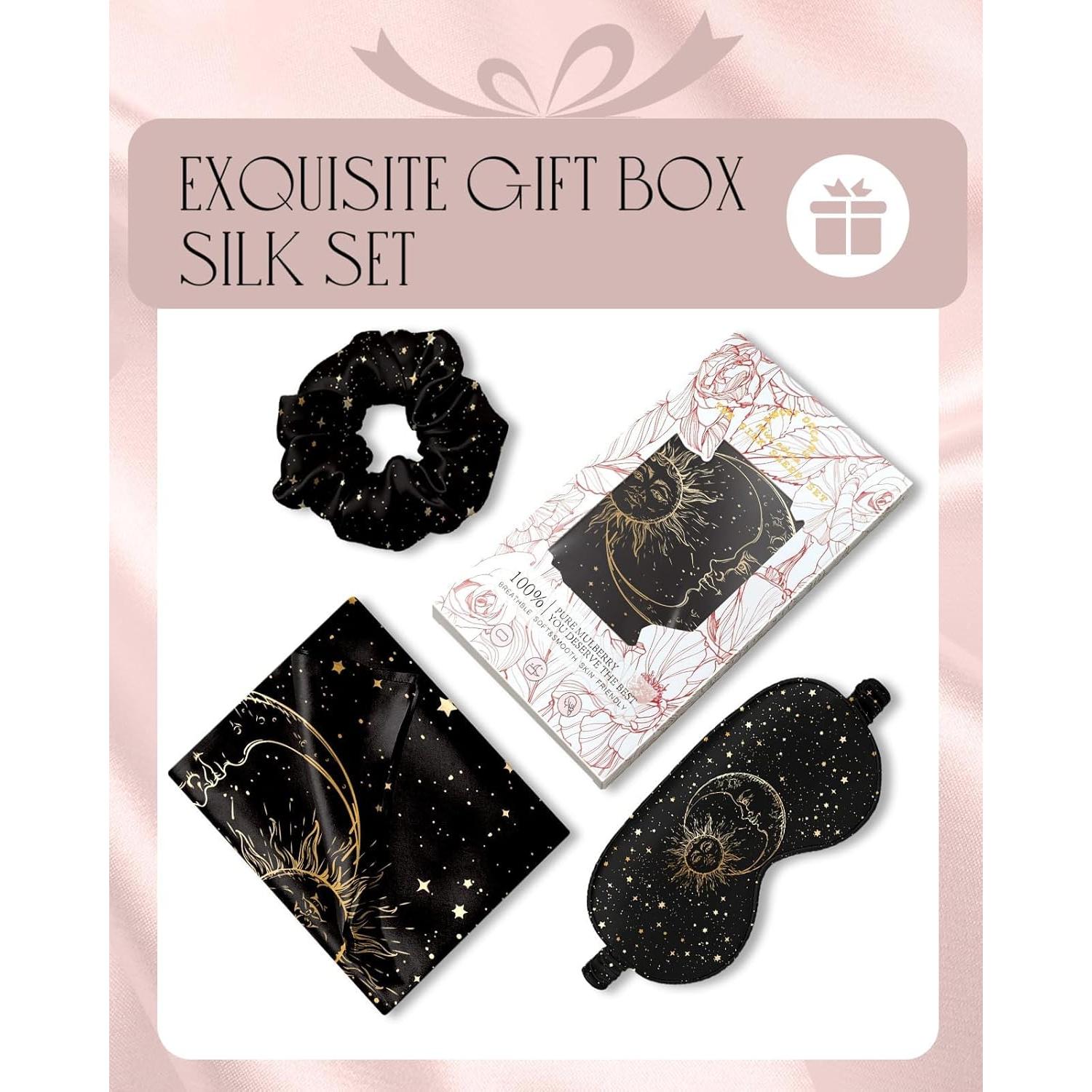 Funda de Almohada de Seda Miss Adola Estándar 66x51cm Negro