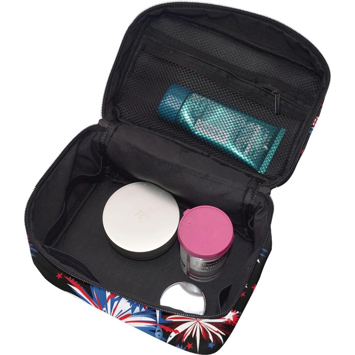 Bolsa de Maquillaje Grande para Mujeres - Fuegos Artificiales
