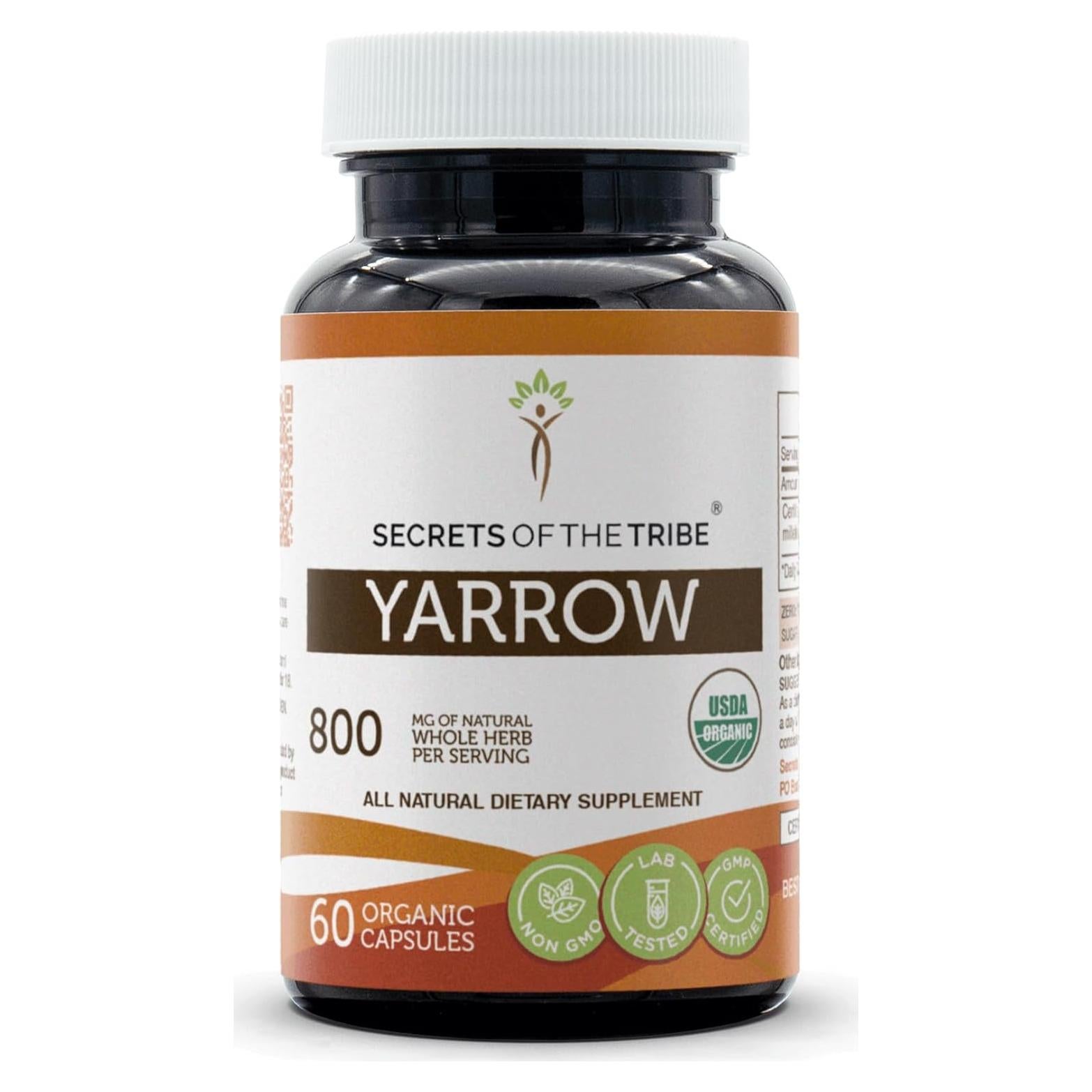 Cápsulas Orgánicas de Yarrow USDA 60 Unidades - Secretos de la Tribu