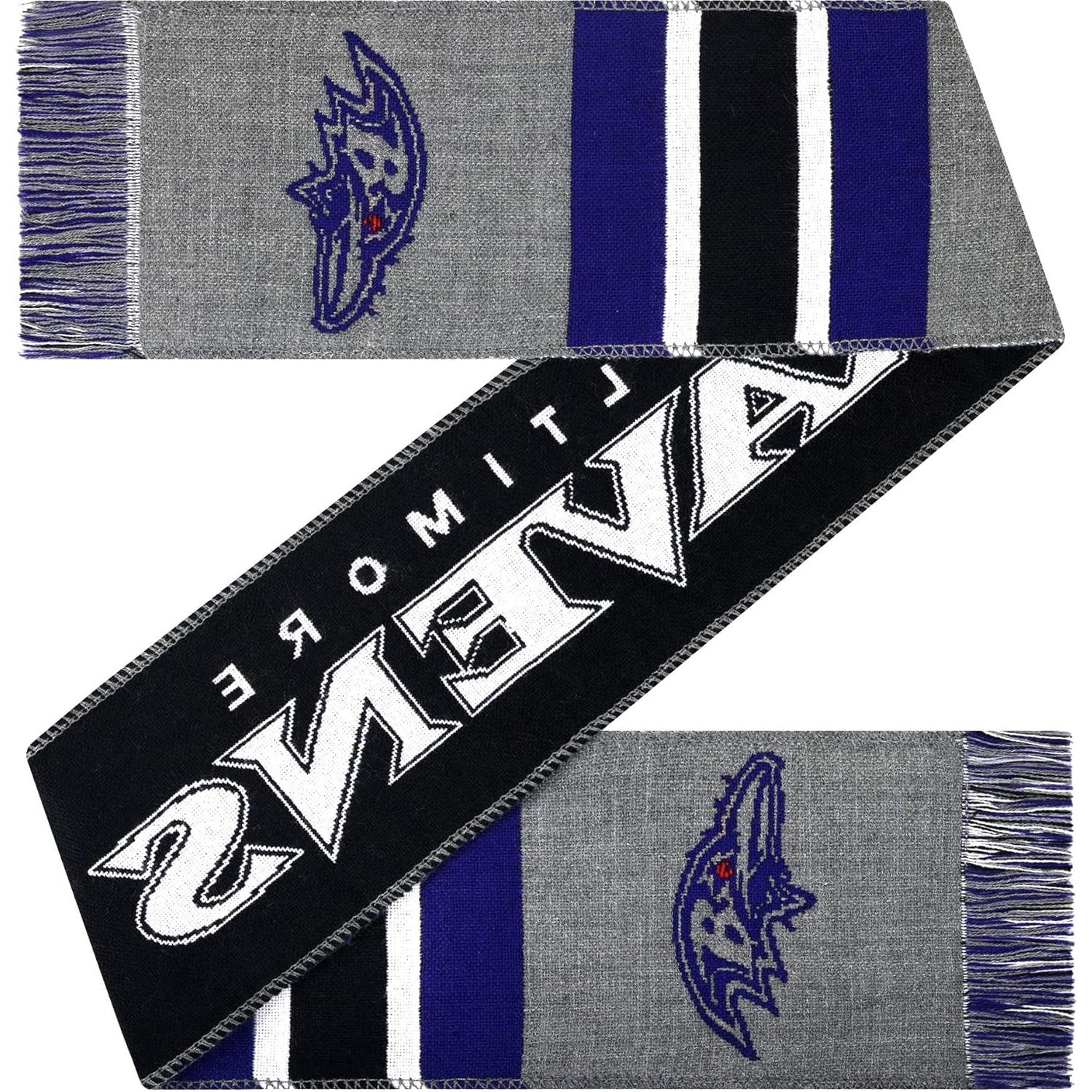 Bufanda Tejida Gris Cuervos de Baltimore Forever Collectibles