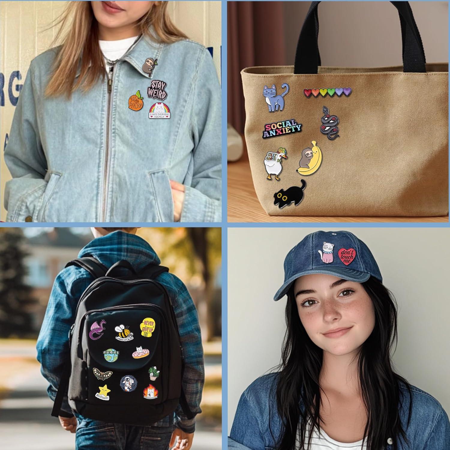 Conjunto de 50 Pines de Esmalte SINCCO para Mochilas y Sombreros