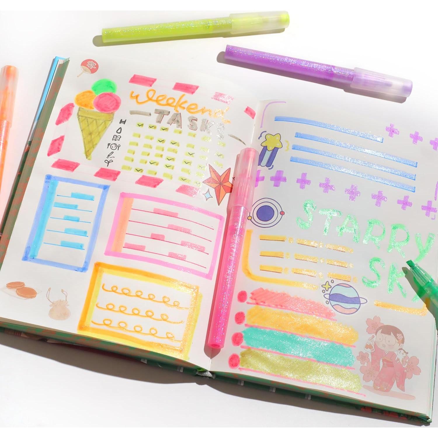 Marcadores de Resaltador HANKU Set de 6 Colores Pastel Chisel