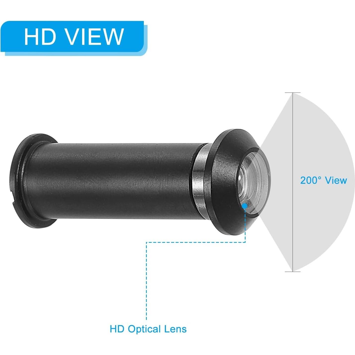 Mirilla de Puerta PATIKIL 2 Pcs Cobre 220 Grados Seguridad