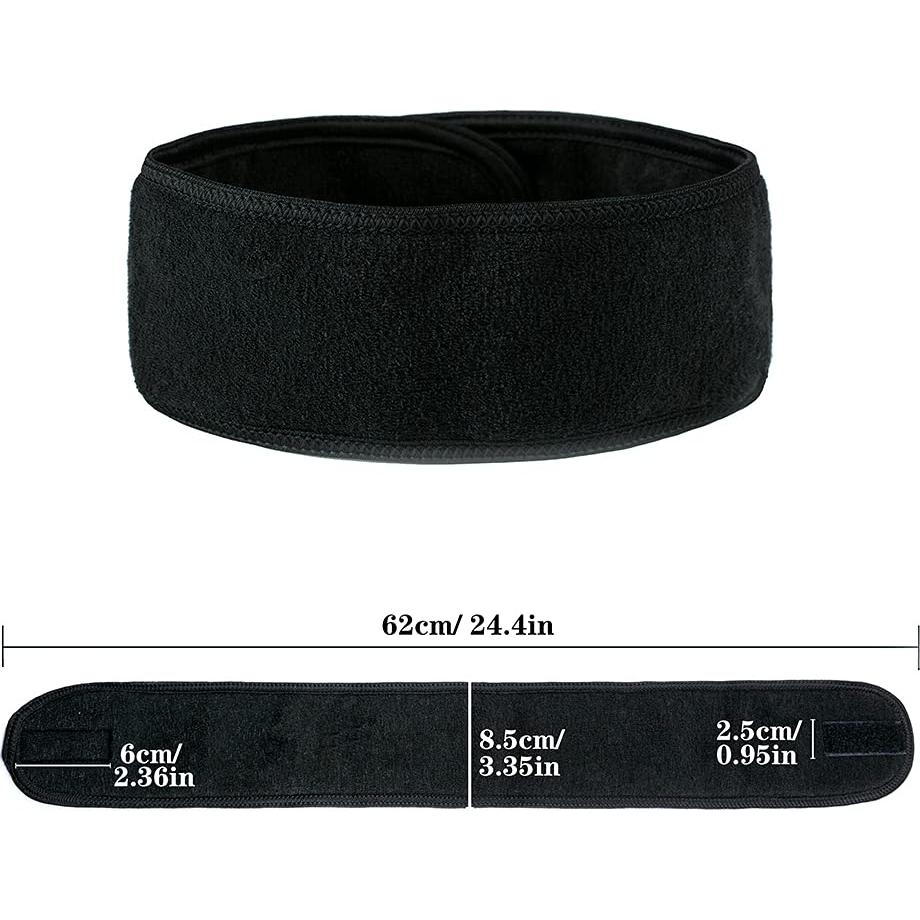 Diademas de Spa Facial 4PCS TOPODO Ajustables Negro