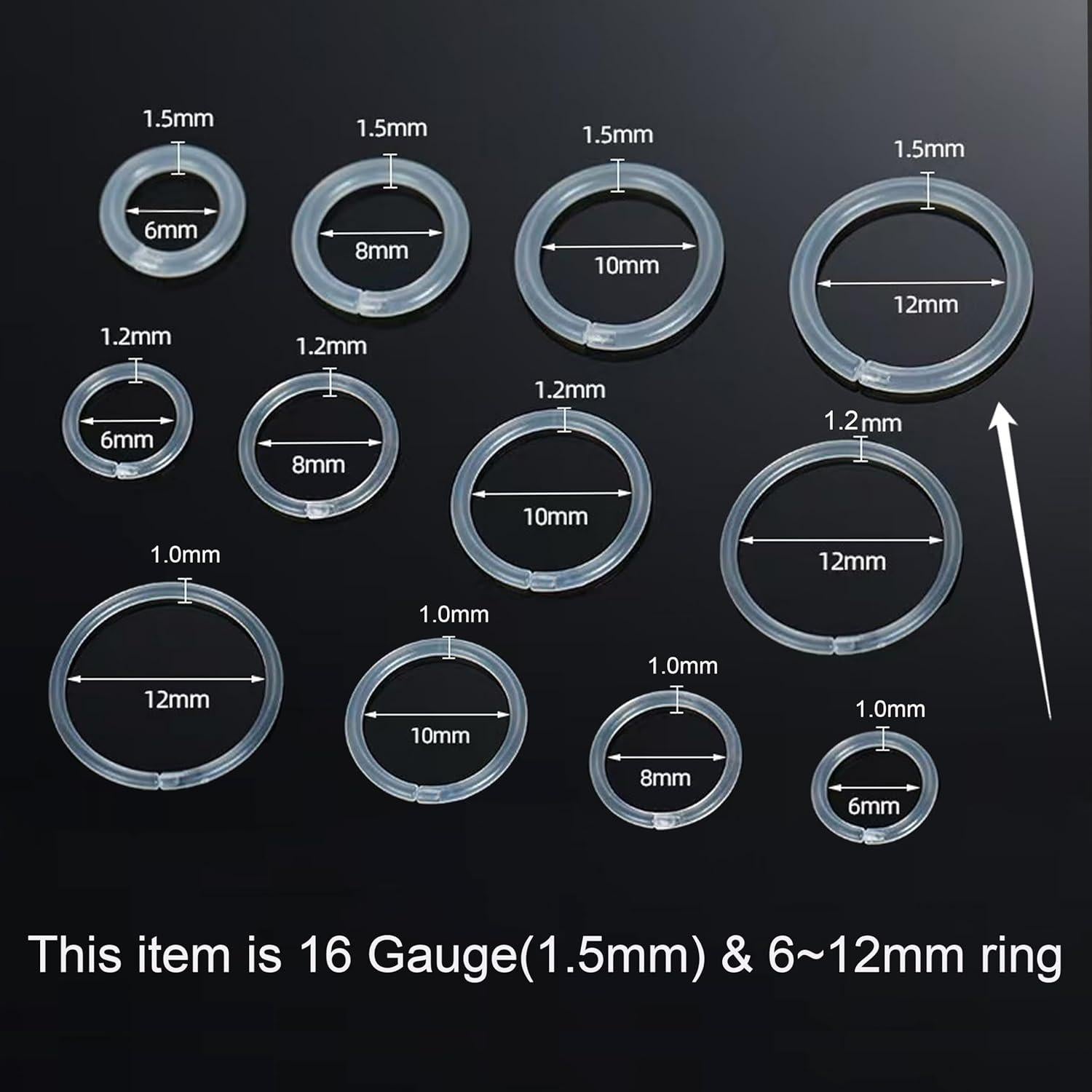 Retenedores de Oreja Hipoalergénicos Melimarry 16 Gauge