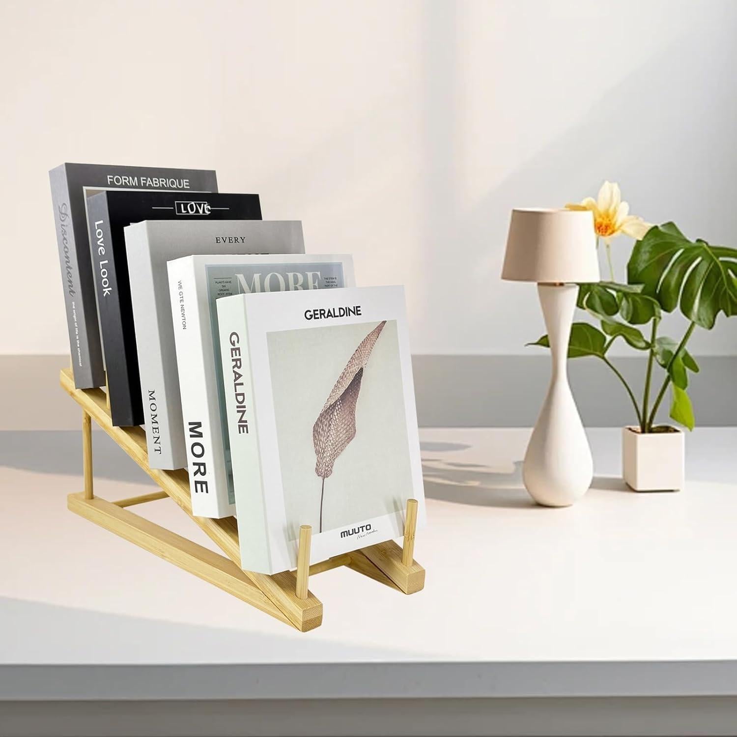 Soporte para Libros GYSLEOT de Bambú 5 Niveles 30x20.3 cm