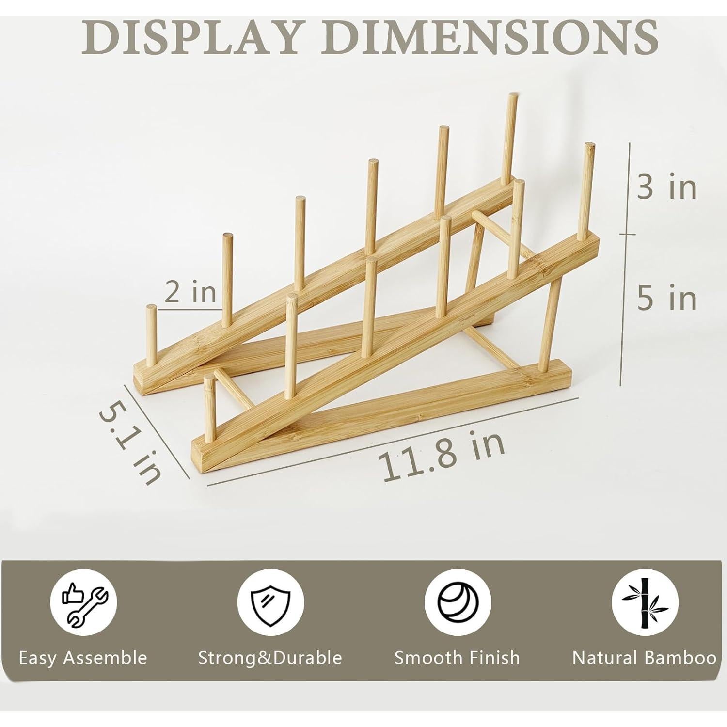 Soporte para Libros GYSLEOT de Bambú 5 Niveles 30x20.3 cm