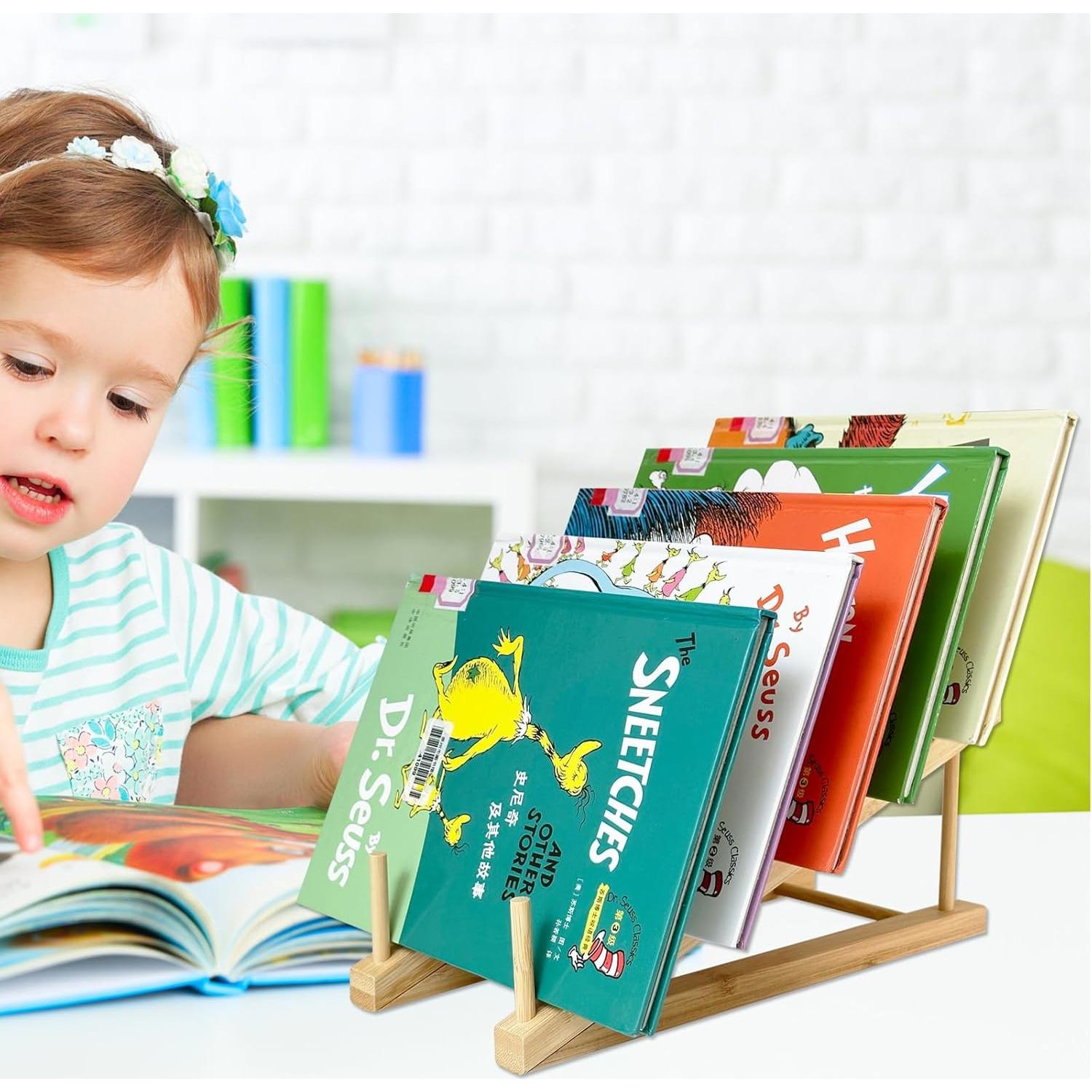 Soporte para Libros GYSLEOT de Bambú 5 Niveles 30x20.3 cm