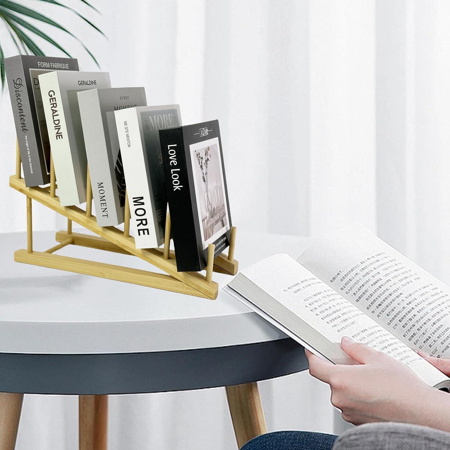 Soporte para Libros GYSLEOT de Bambú 5 Niveles 30x20.3 cm