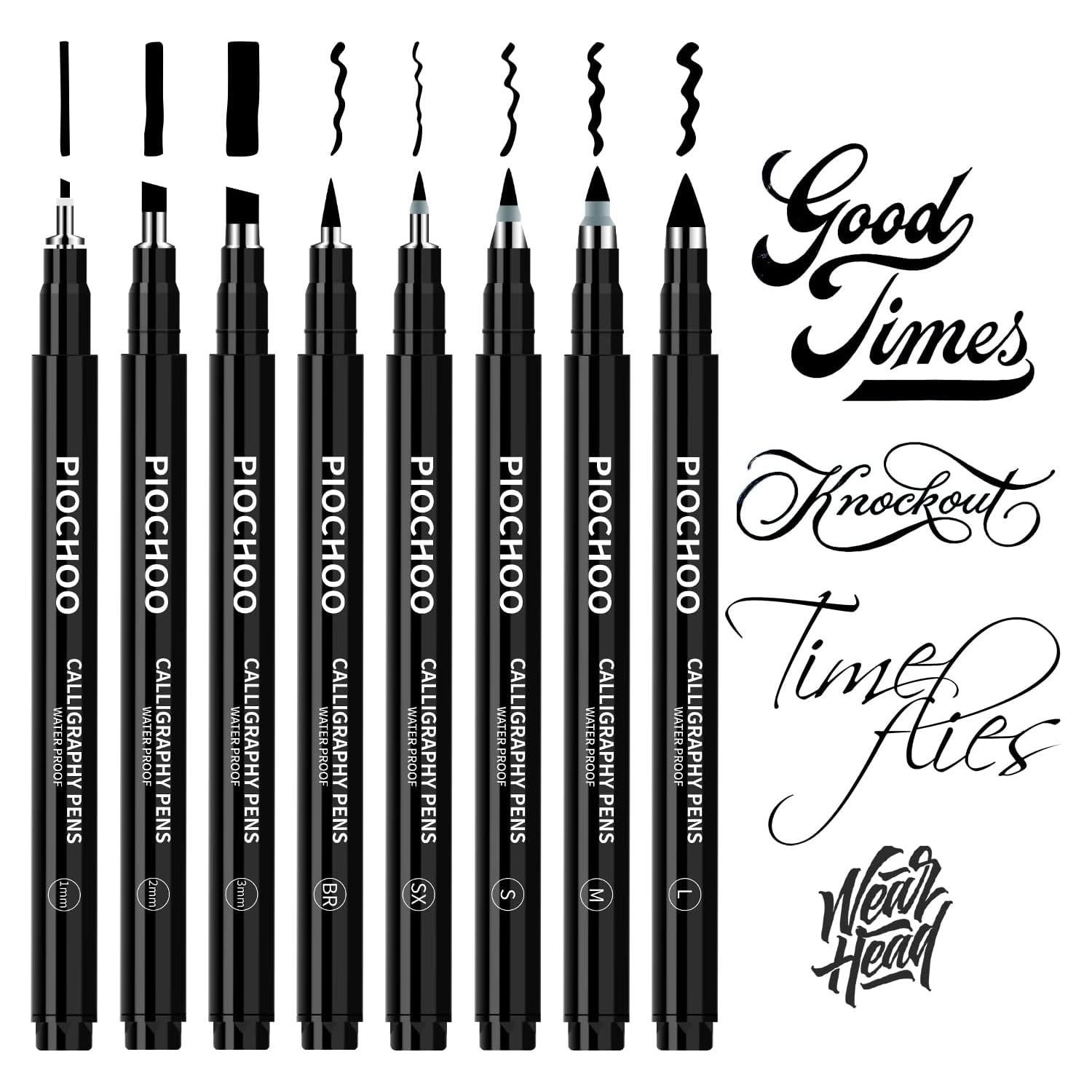 Set de Plumas de Caligrafía Piochoo - 8 Tamaños para Principiantes