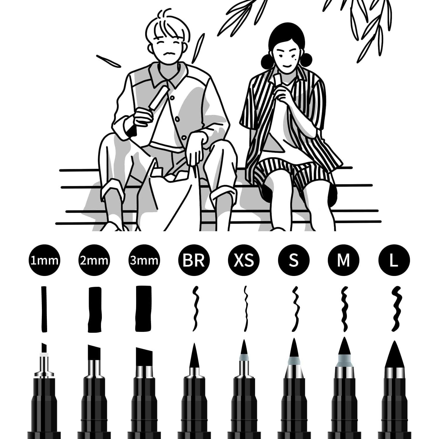 Set de Plumas de Caligrafía Piochoo - 8 Tamaños para Principiantes