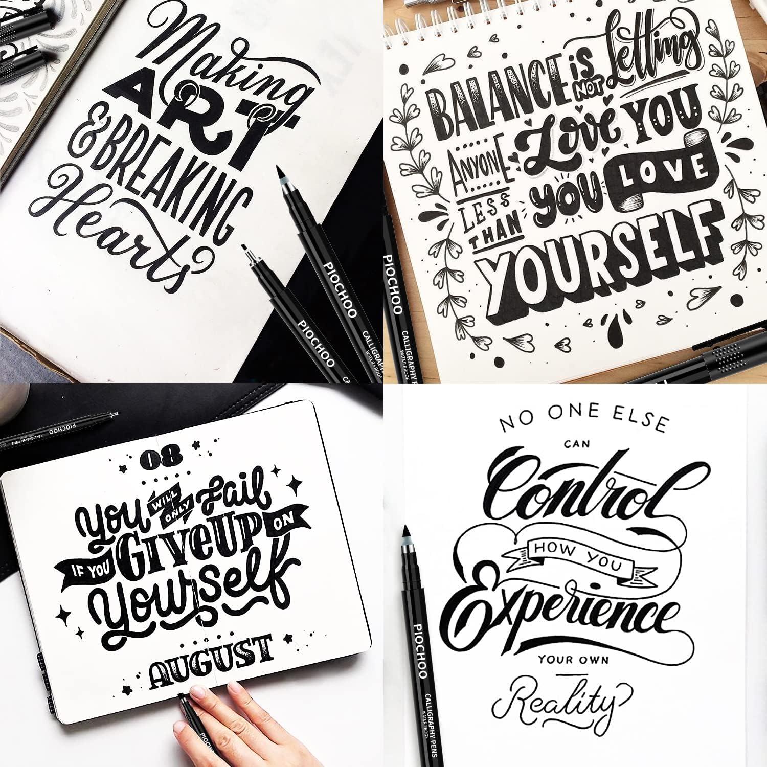 Set de Plumas de Caligrafía Piochoo - 8 Tamaños para Principiantes