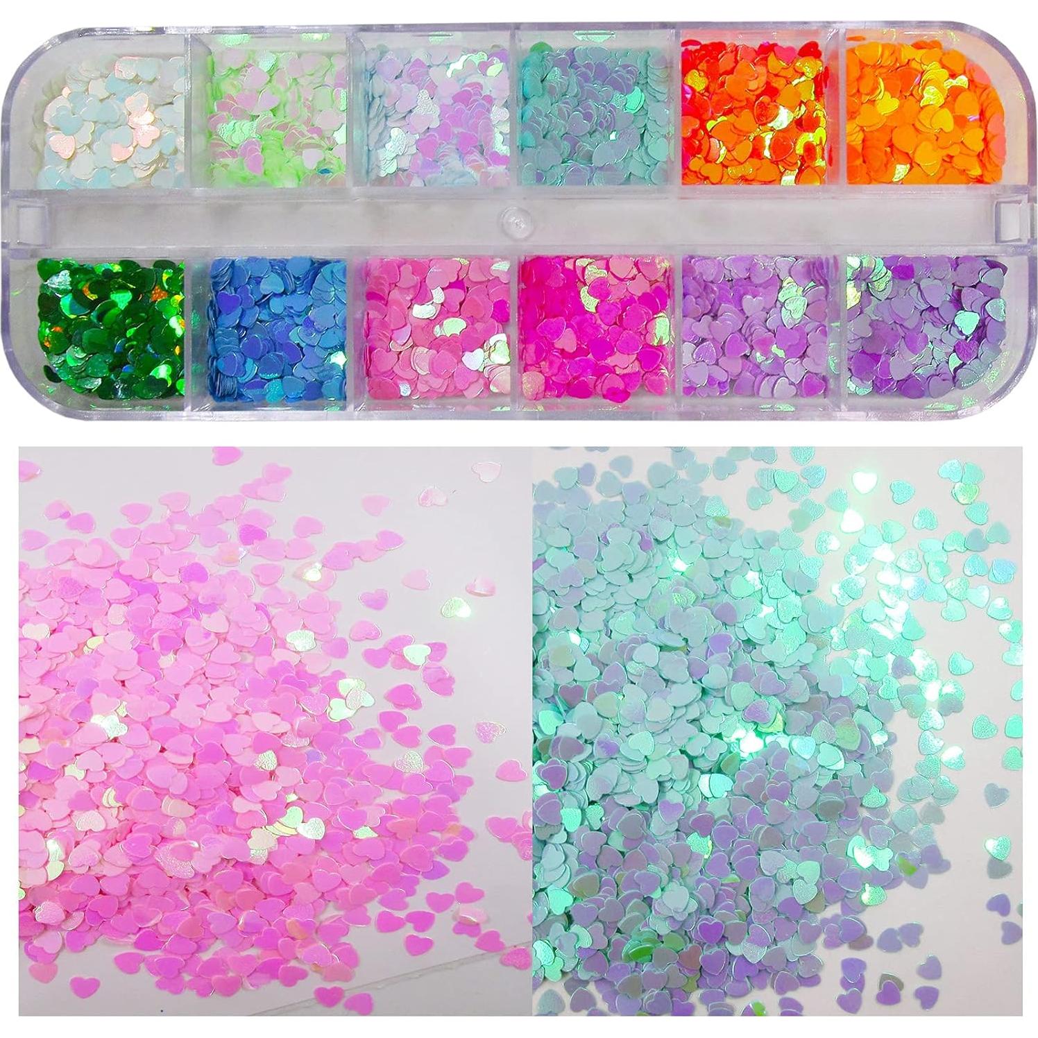 Brillo de Uñas Holográfico LuckForever 24 Colores Corazón