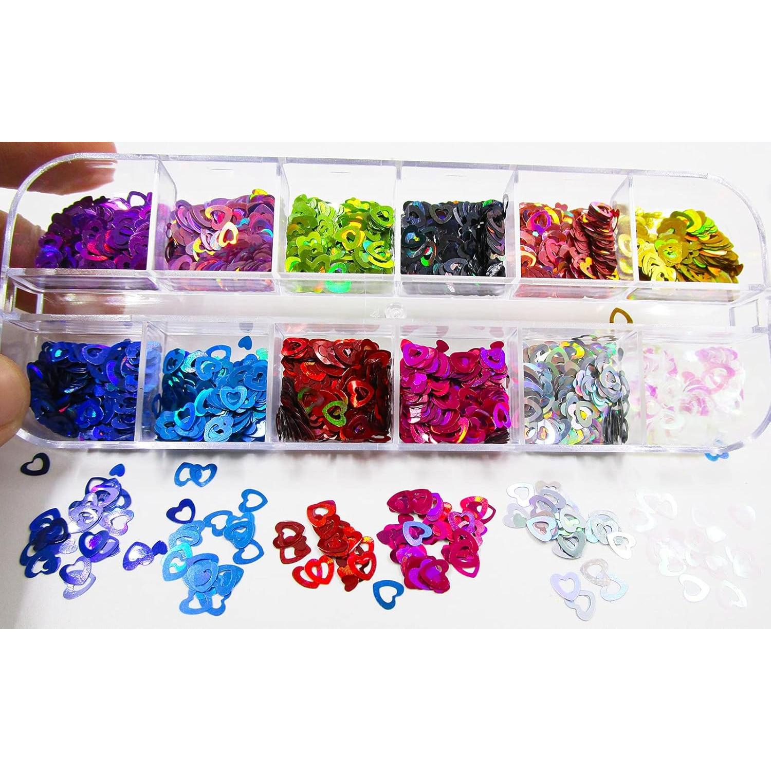 Brillo de Uñas Holográfico LuckForever 24 Colores Corazón