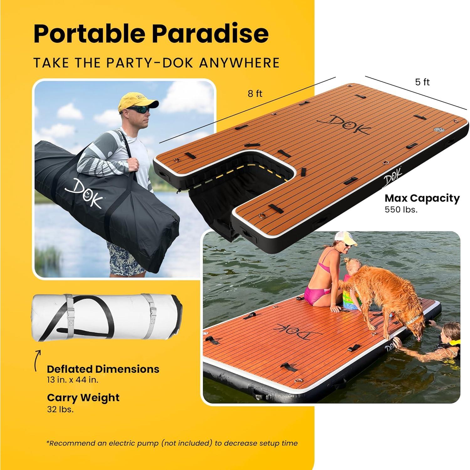 Plataforma Inflable DOK Party-DOK 2.44m x 1.52m Antideslizante