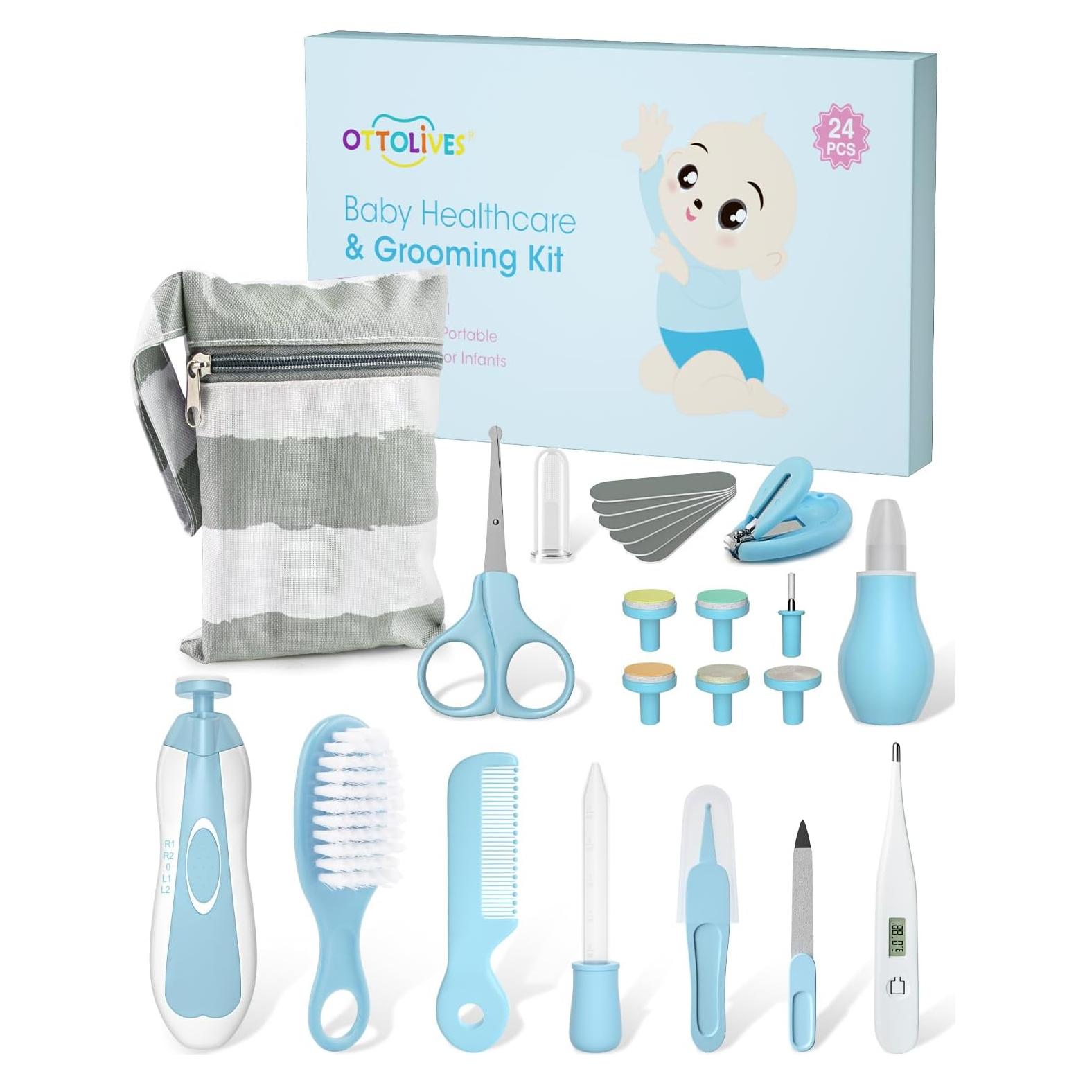 Kit de Cuidado para Bebés OTTOLIVES 24 Piezas Azul