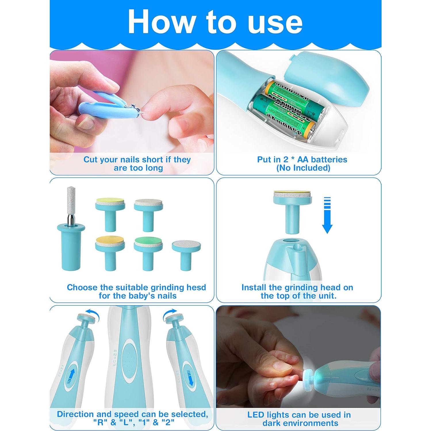 Kit de Cuidado para Bebés OTTOLIVES 24 Piezas Azul